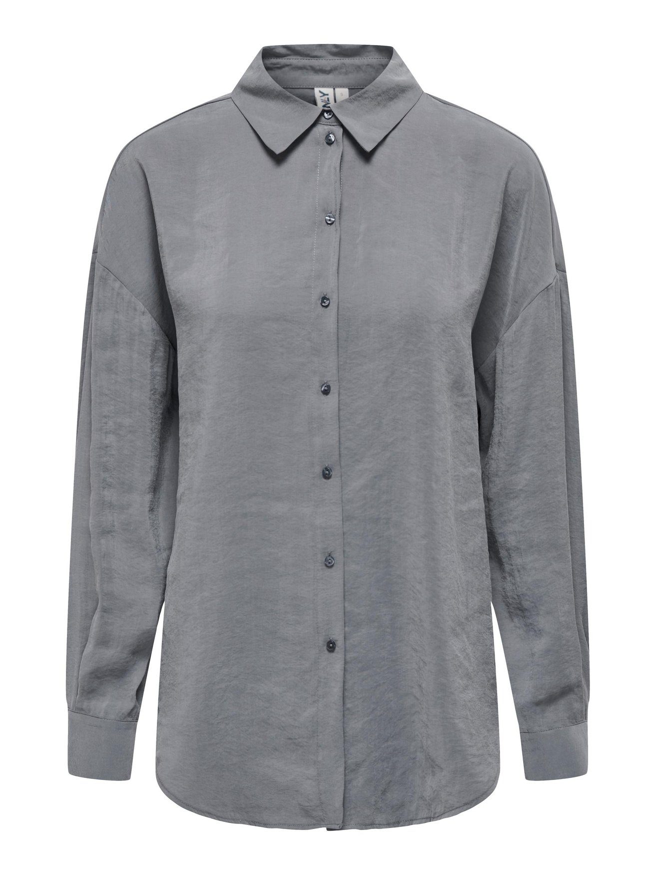 ONLY Blusenshirt Langarm Bluse Weites in Grau 5635 Hemd ONLIRIS Oversize Shirt