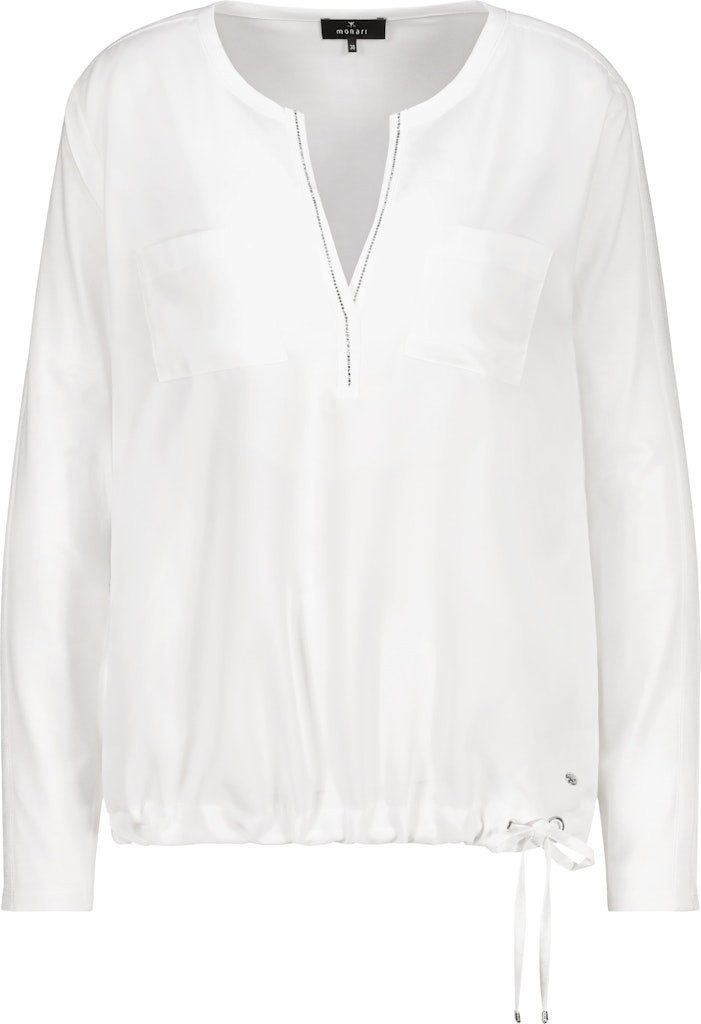 Monari T-Shirt Satinbluse mit Strassdetails & Tunnelzug günstig online kaufen