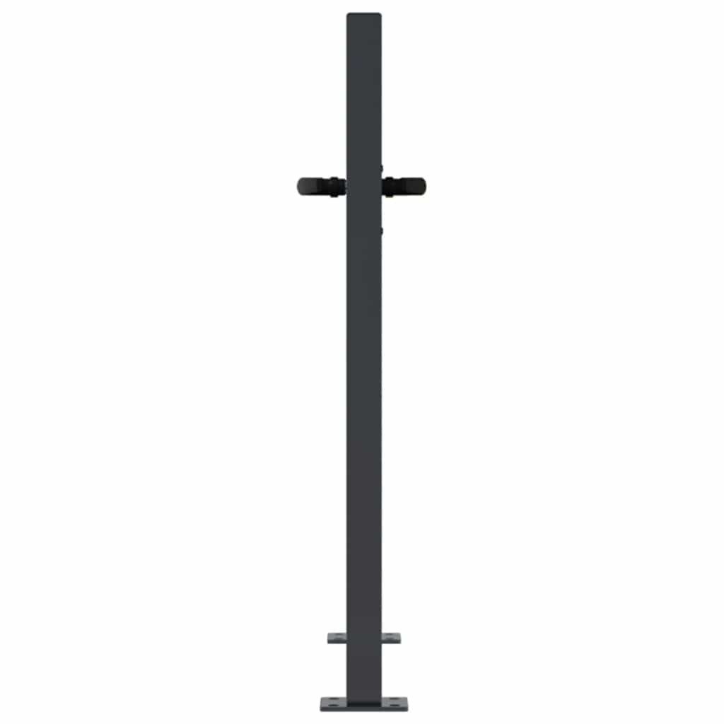 vidaXL Gartentor Gartentor Anthrazit 100x75 cm Stahl Bambus-Design