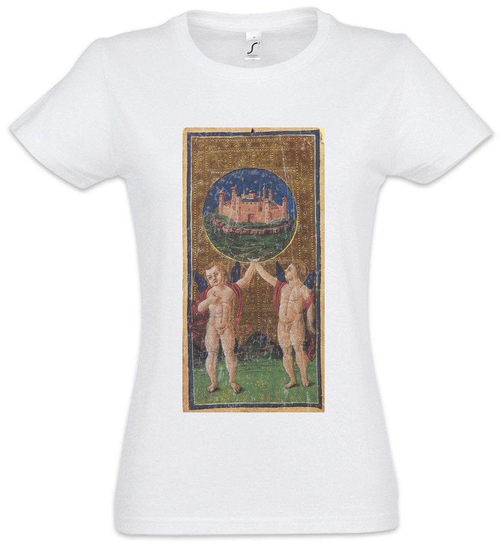 Urban Backwoods Print-Shirt Tarot Arcanum World Damen T-Shirt Karte Karten Card Voddoo Die Welt (1-tlg) Black Occult Magic Schwarze