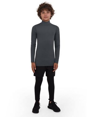 POWERLAYER Langarmshirt Herren Kompressionsshirt mit Langarm und Mock Neck - Dunkelgrün (1-tlg)