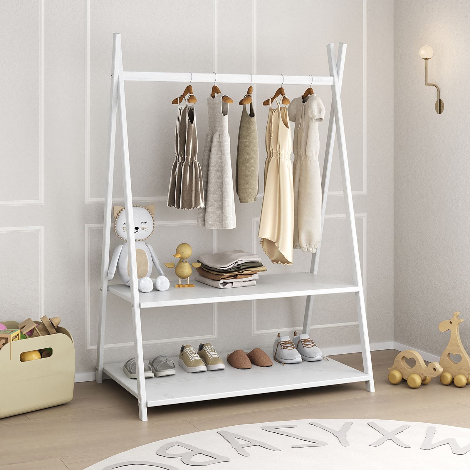 IDIMEX Kinderkleiderschrank DANILO Kindergarderobe freistehend Ablage günstig online kaufen
