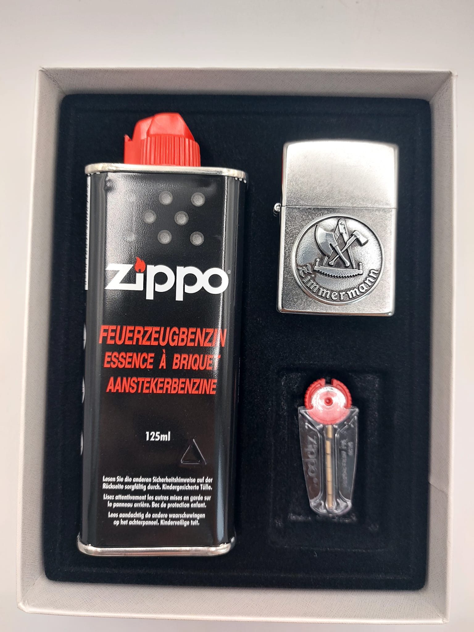 Feuerzeug Zimmermann Handwerker Geschenkset Sturmfeuerzeug