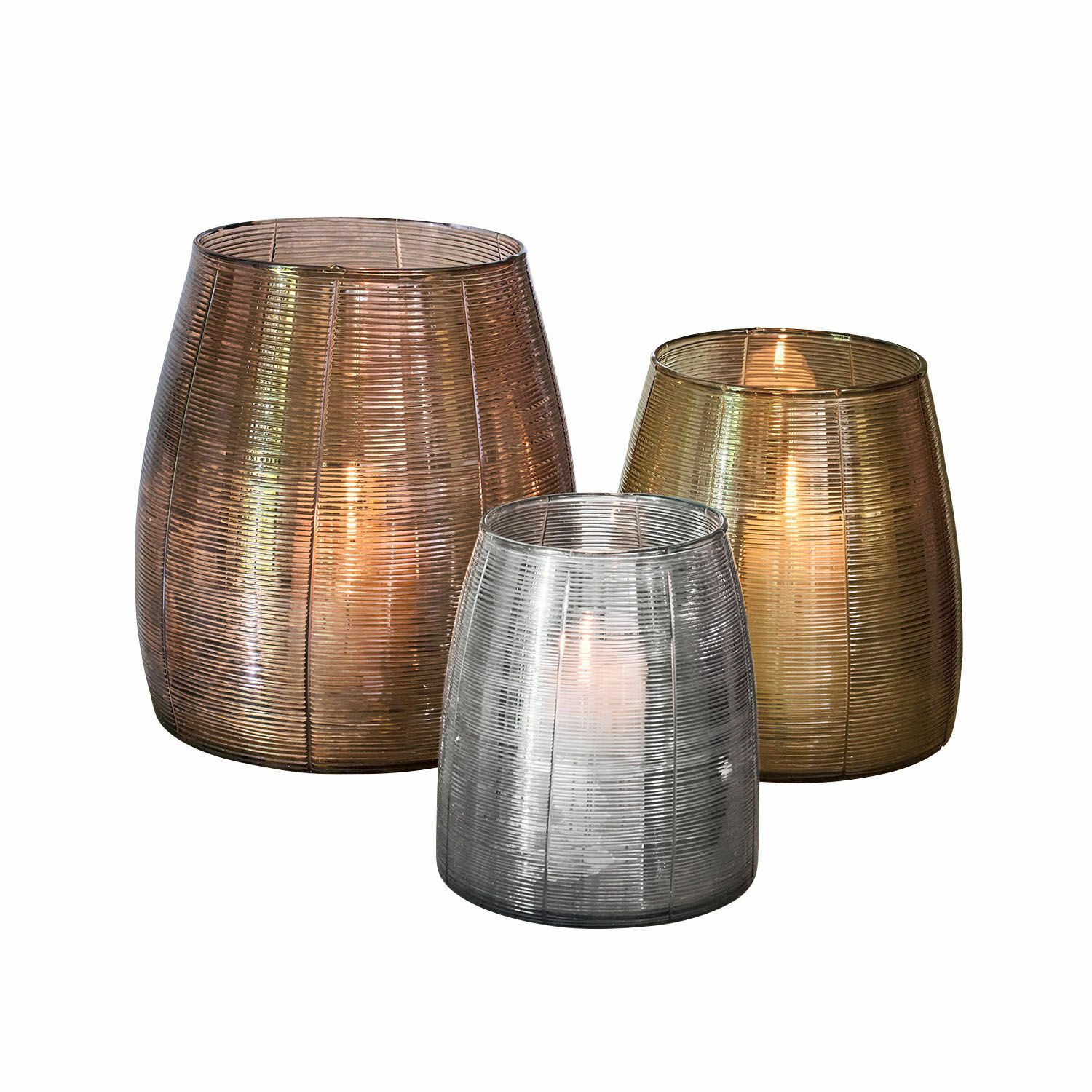 Mirabeau Windlicht Windlicht 3er Set Uvenar gold/silber/bronze (3er Set, 3er Set)