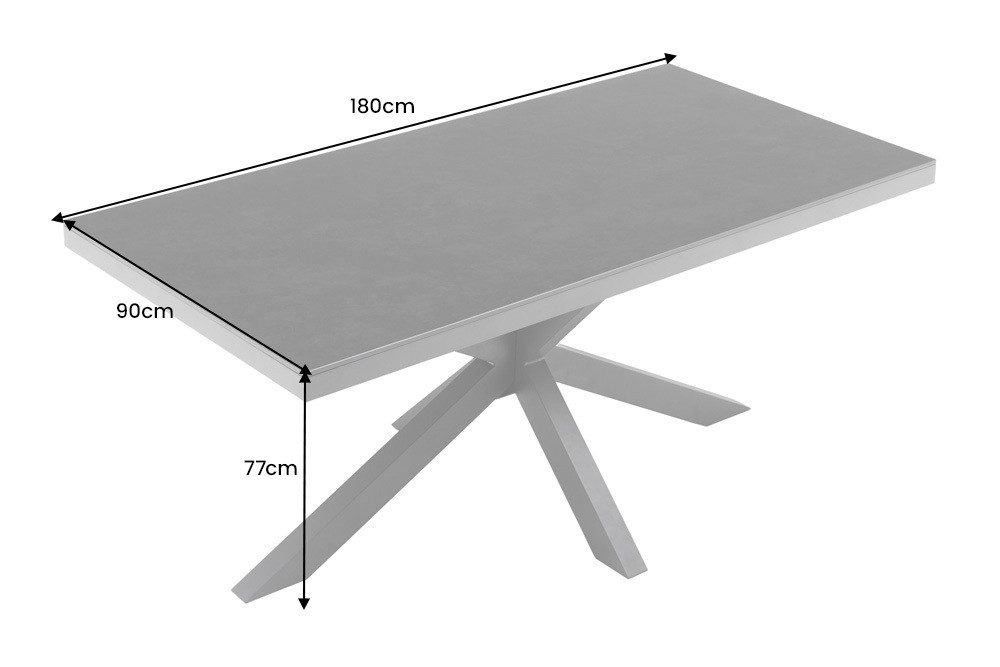 riess-ambiente Gartentisch GALAXIE 180cm anthrazit (Einzelartikel, 1-St), Outdoor · Keramik · Aluminium · Terrasse · wetterfest · Modern Design