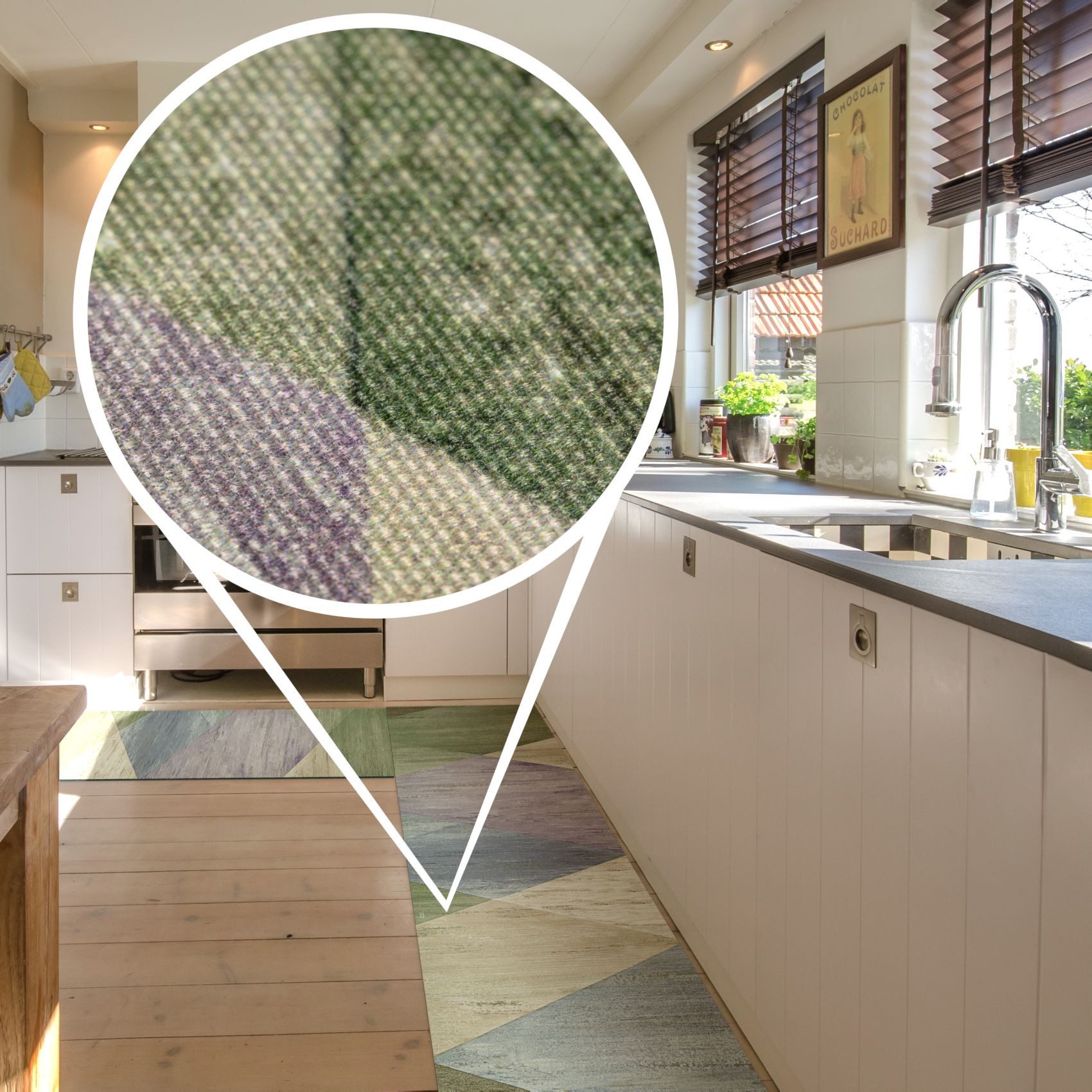 ANRO Küchenläufer Hochwertig GreenLine Flurläufer Teppichläufer Textil, Eck günstig online kaufen