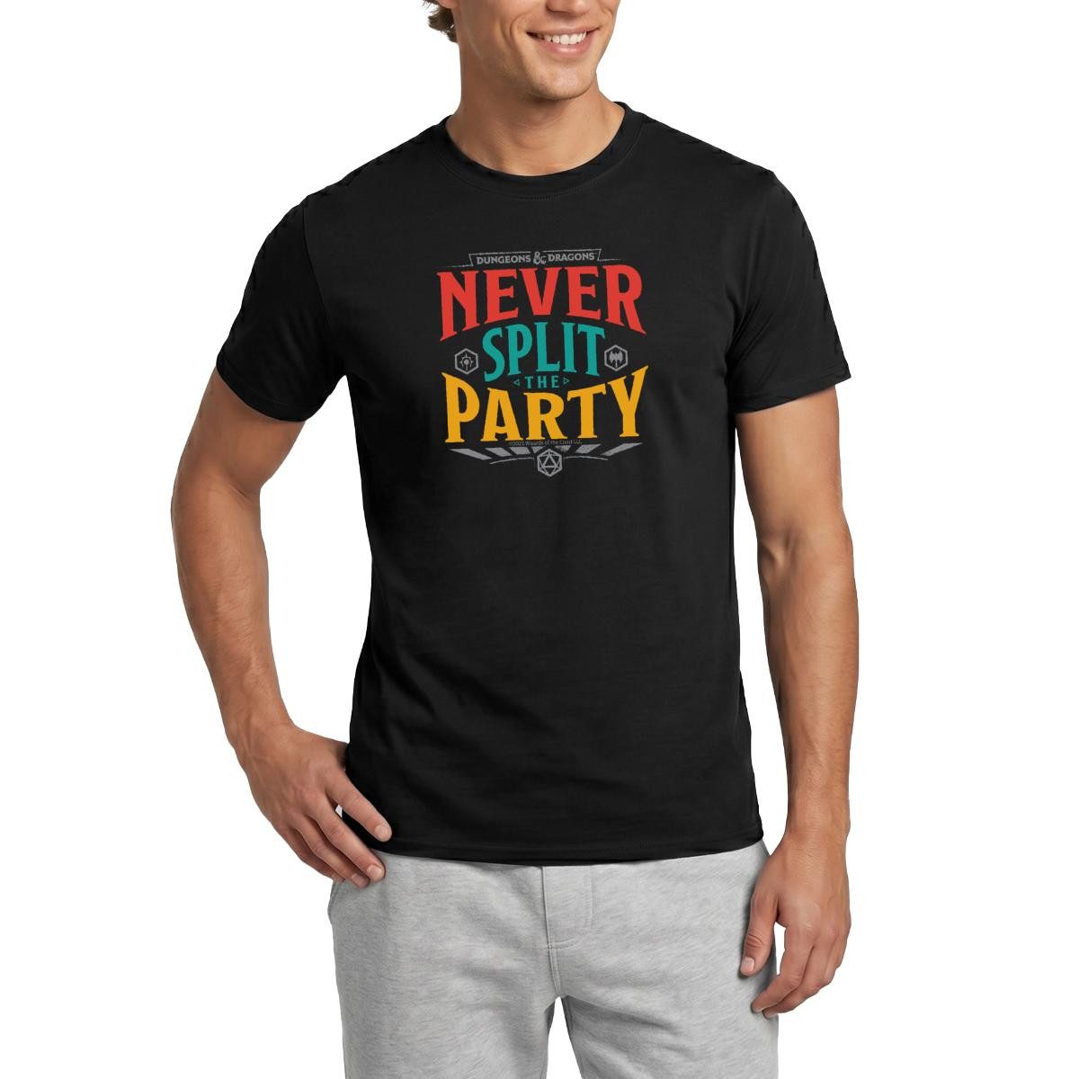 T-Shirt Dungeons And Dragons Never Split The Party Männer T-Shirt
