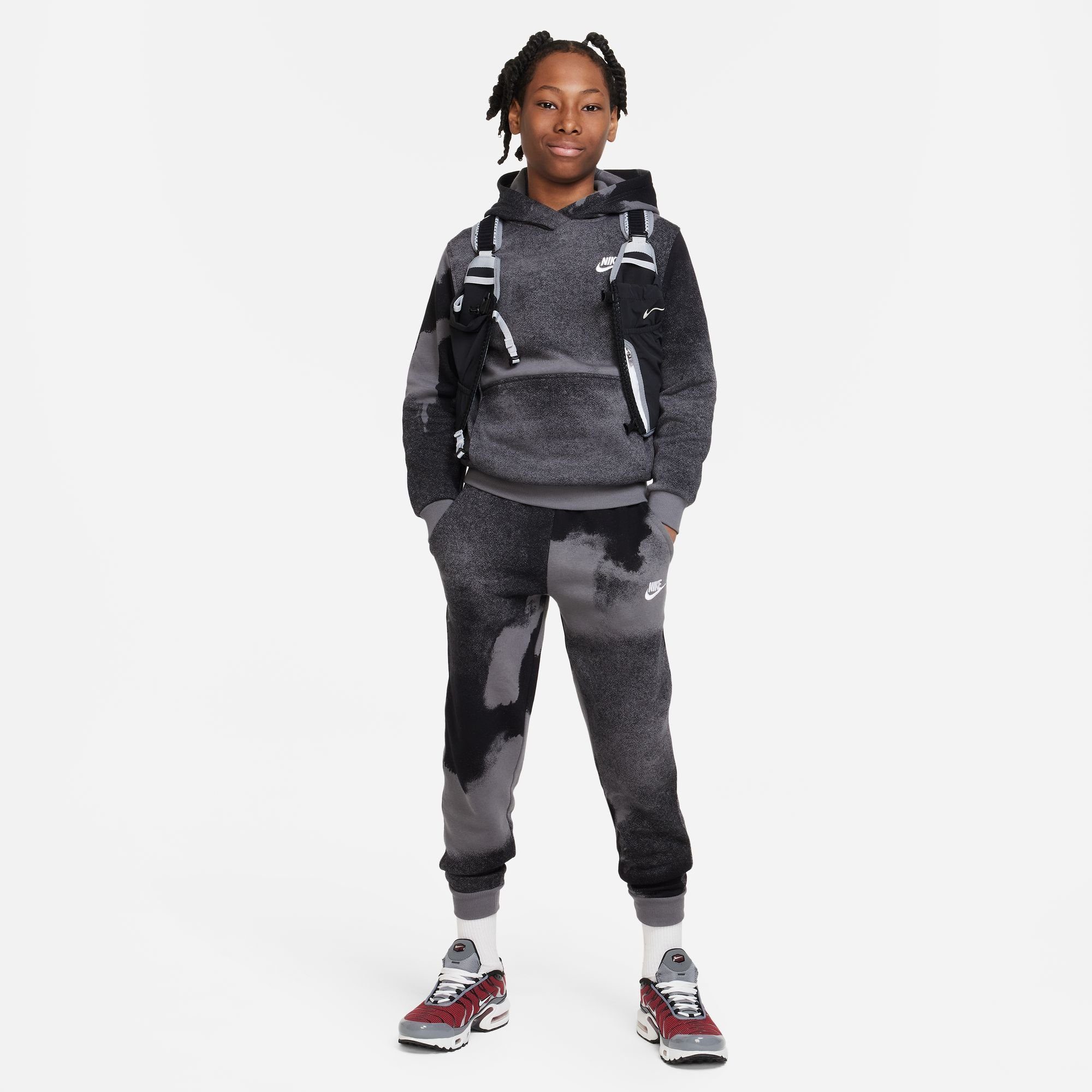 JOGGER AOP FLC Sportswear BLACK/IRON Jogginghose Nike HBR GREY/WHITE für K CLUB - WASH Kinder