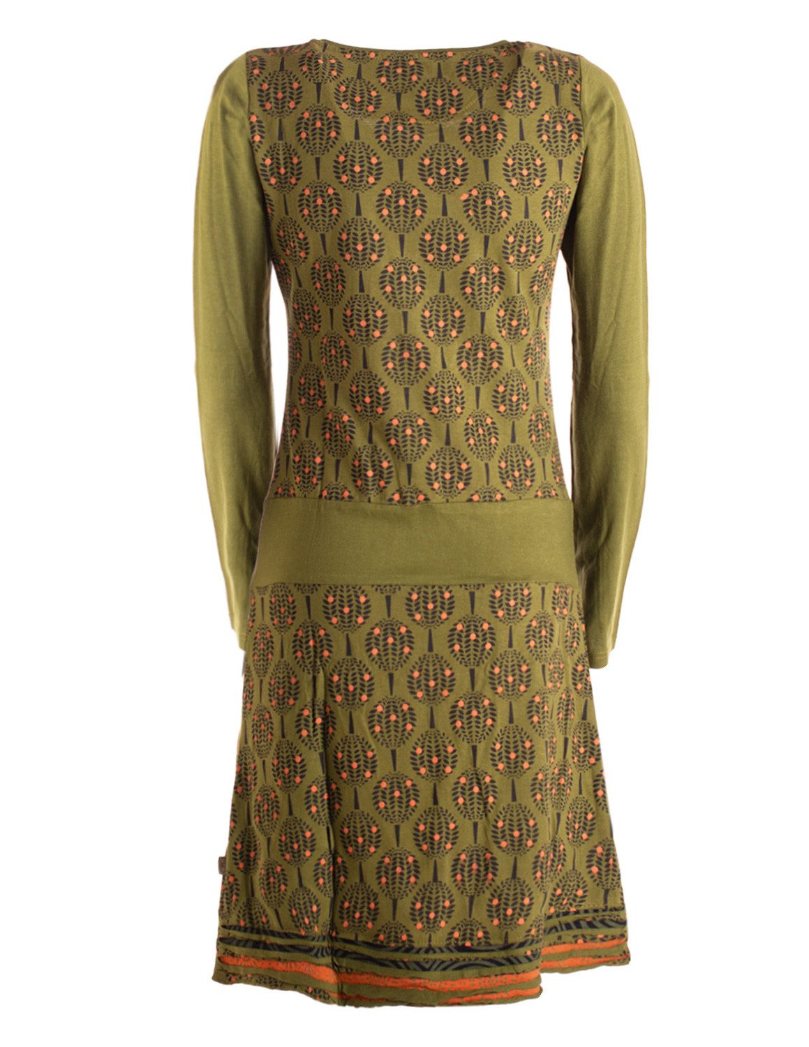 Vishes Jerseykleid Damen knielanges Kleid Baumwolle geometrisch A-Linie mit Taschen Alternative Bekleidung, Ethno, Hippie, Retro Style