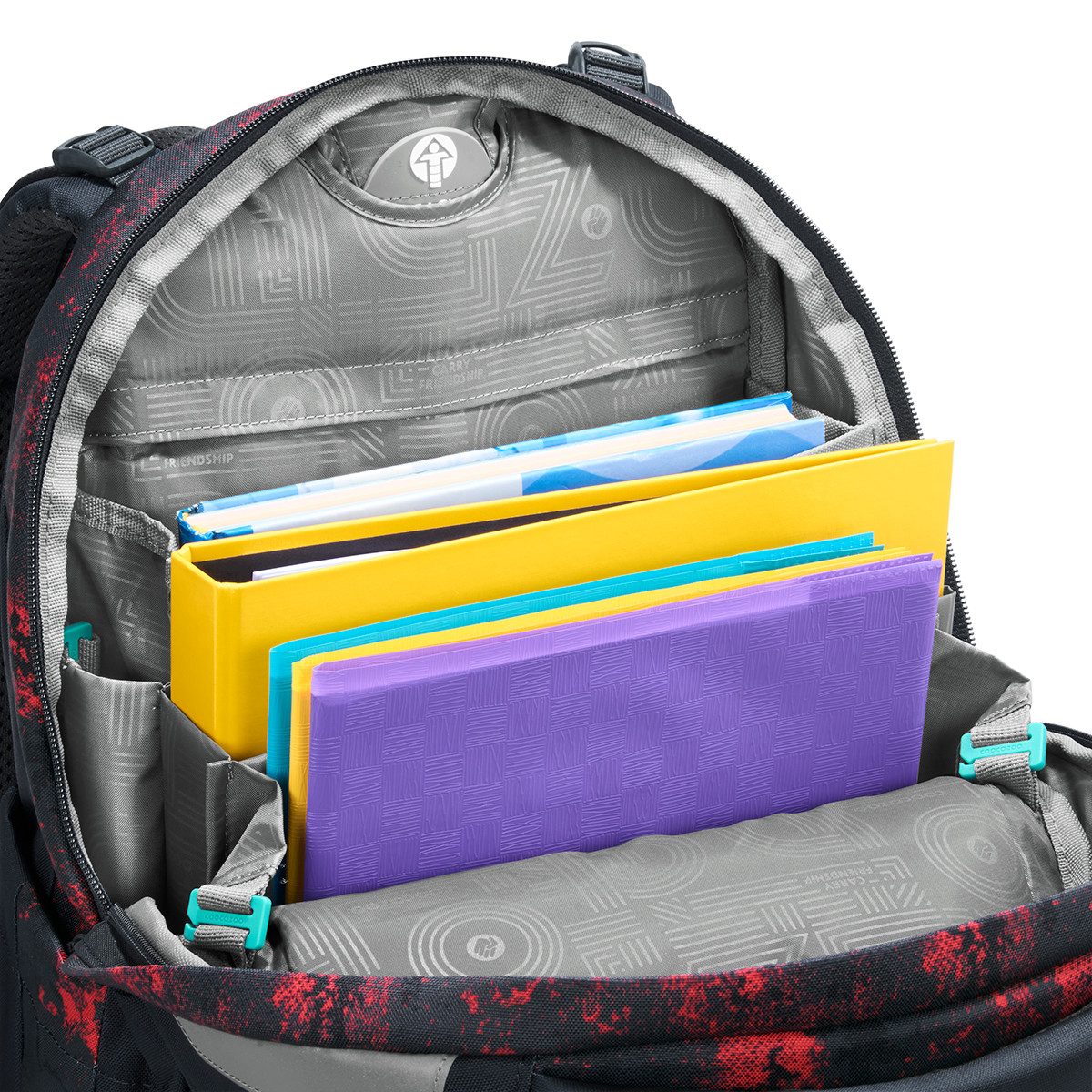 coocazoo Schulranzen Schulrucksack-Set MATE Broken Black 2-teilig (2-teilig), ergonomisch, Körpergröße: 135 - 180 cm, Easy-Grow-System