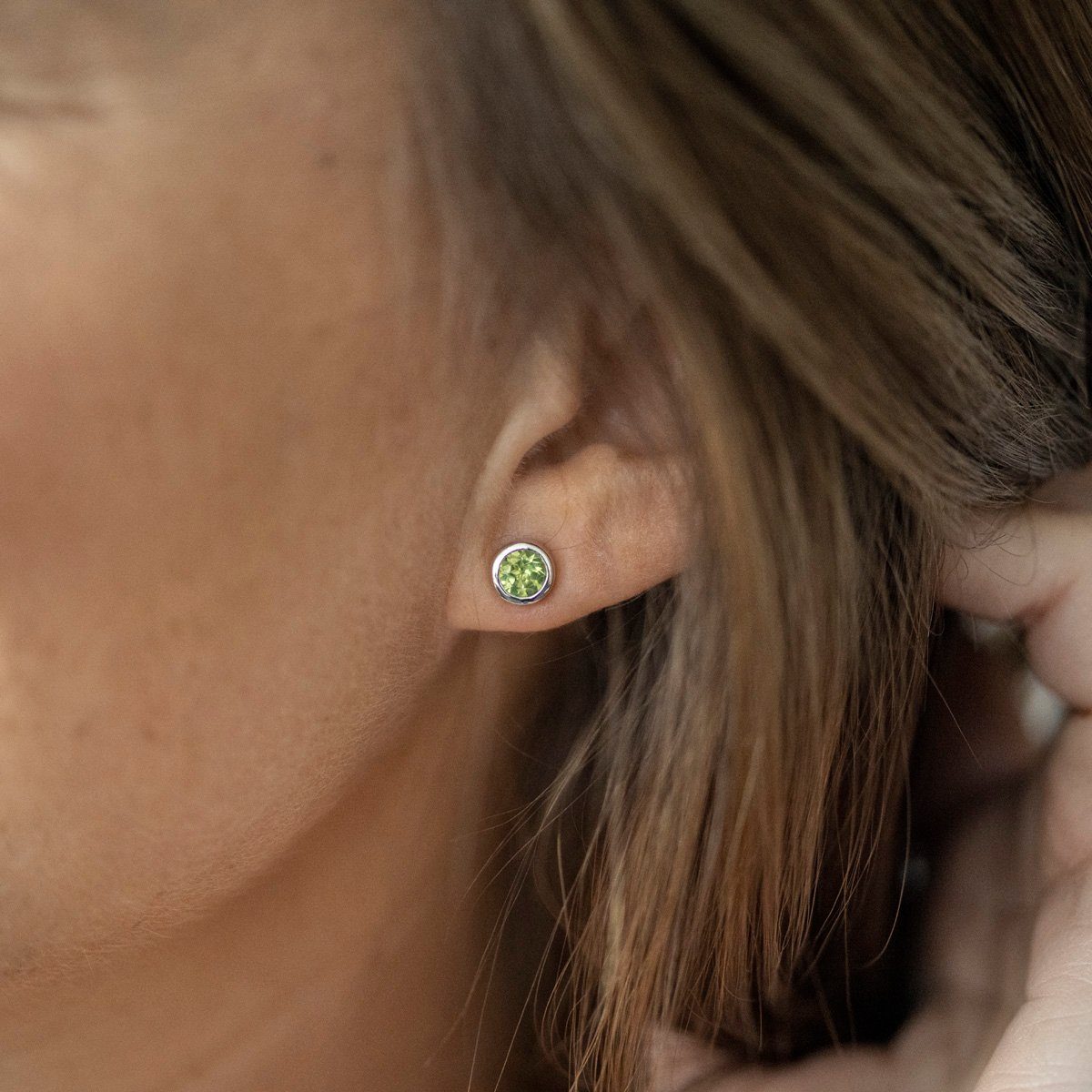 Materia Paar Ohrstecker Edelstein Peridot Grün klein Ø7mm SO-492, 925 Sterl günstig online kaufen