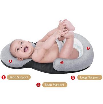 SOTOR Babykissen Babynest Kissen,Babystütze Anti-Kopf-Durchbiegung,Nackenschutz, Anti-Überschlag-Matratzenkissen für Neugeborene, für 0–12 M Baby