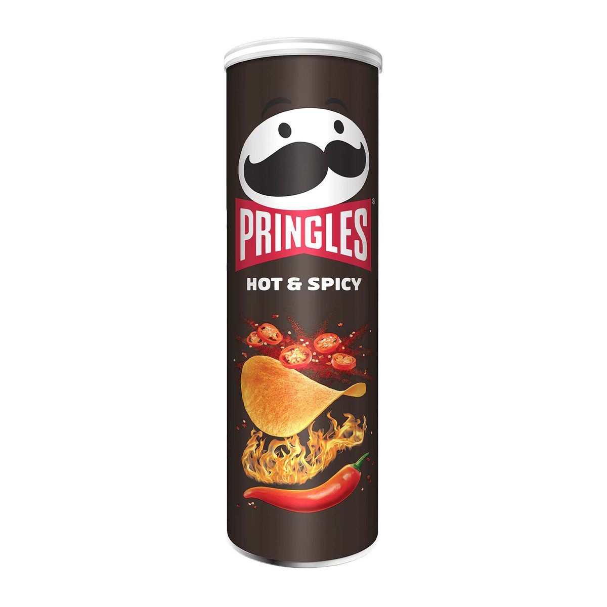 Pringles Knabberei, Pringles Hot and Spicy Stapelchips mit scharf würzigem Geschmack 165g