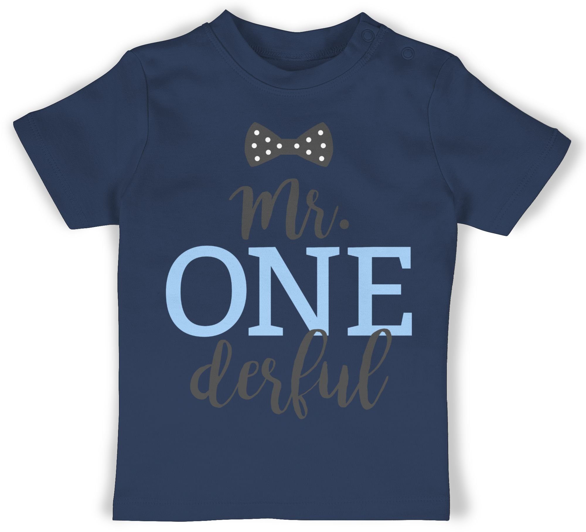 Shirtracer T-Shirt Mr. One Geburtstag 2 Derful Blau Navy 1