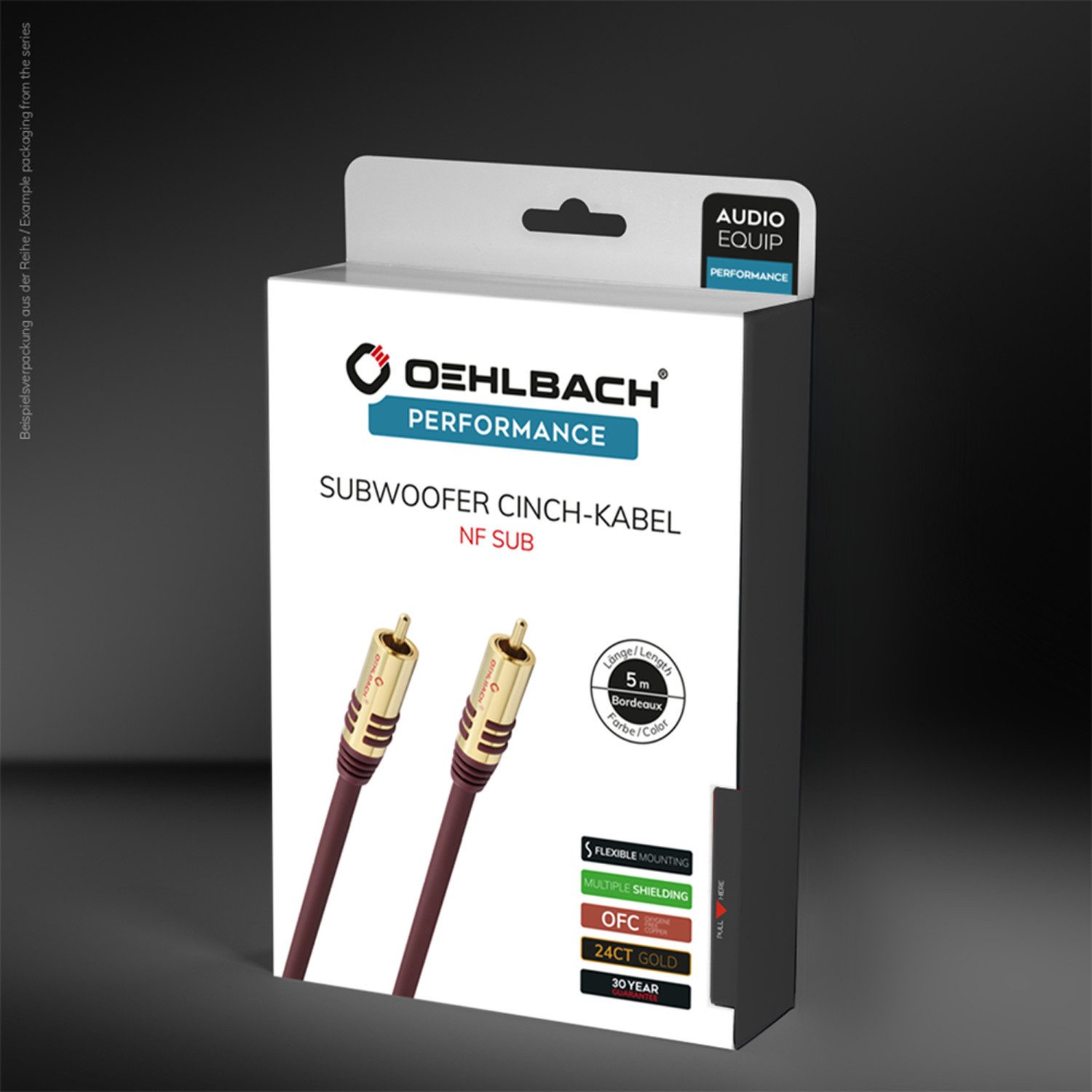 OEHLBACH NF Sub Subwoofer Cinch-Kabel Audio-Kabel, Cinch, Cinch (100 cm), Flexibel, Hochwertiges Kupfer