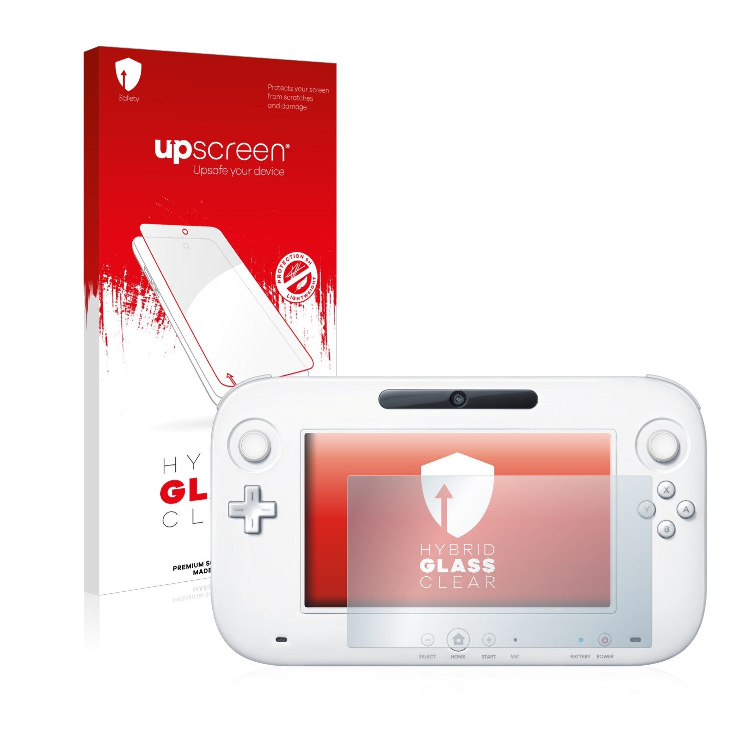upscreen flexible Panzerglasfolie für Nintendo Wii U GamePad (Controller), Displayschutzglas, Schutzglas Glasfolie klar