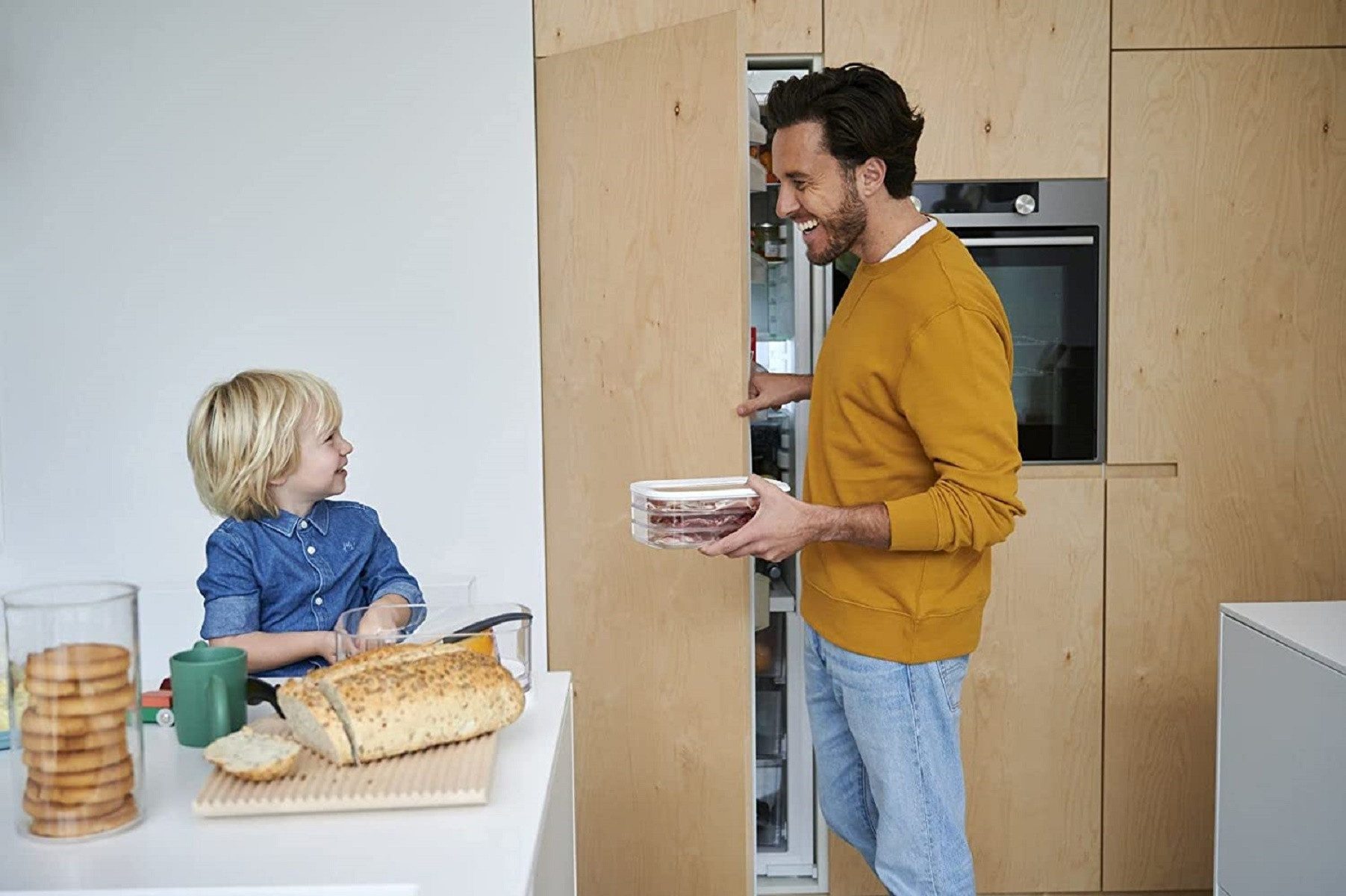 Mepal Vorratsdose Vorratsbehälter Aufschnitt Modula - Kühlschrank Vorratsdose mit Deckel, Styrol-Acrylnitril (SAN), Polyethylen (PE), ideal zum Lagern für Wurst und Käse