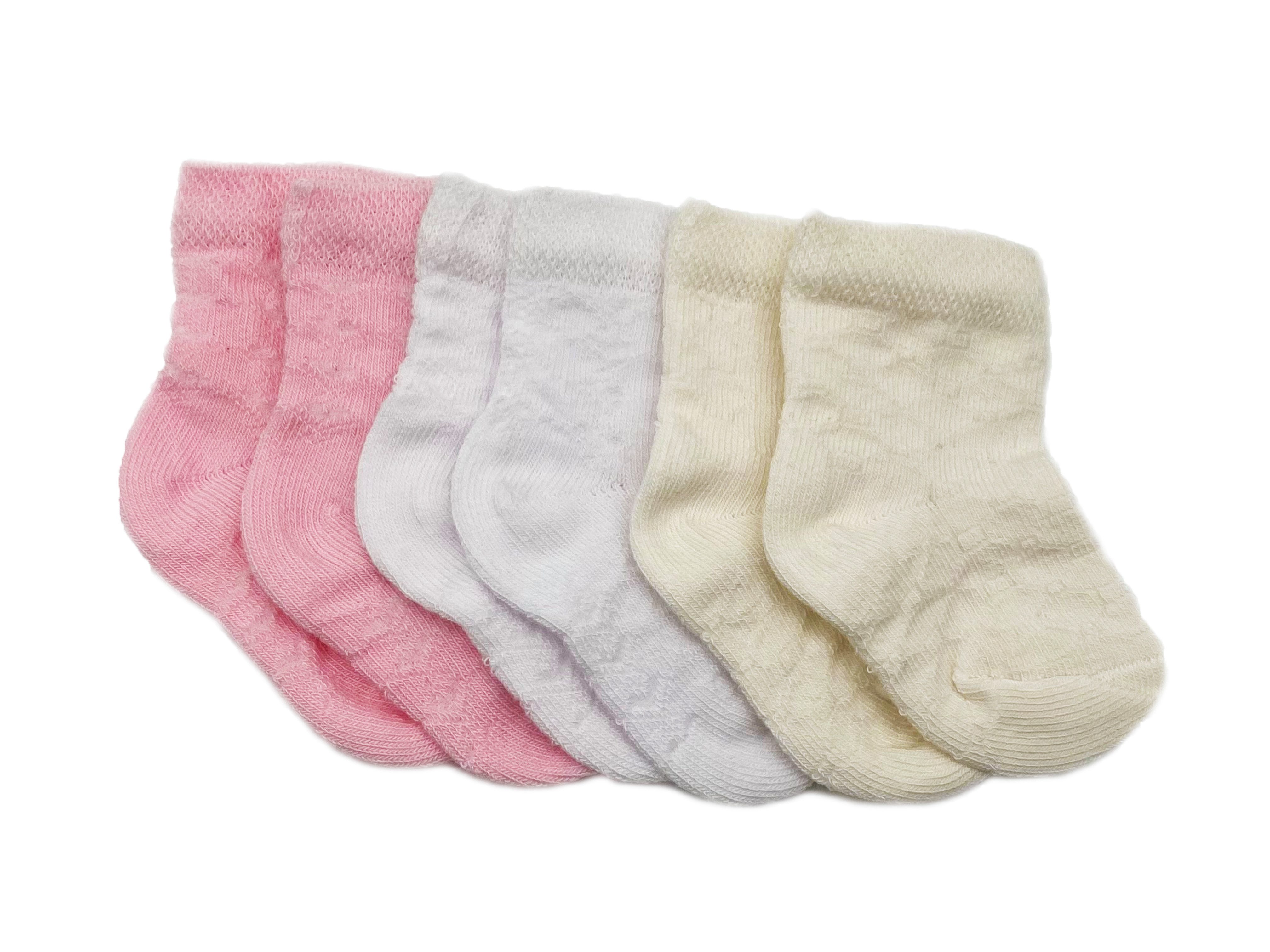 NoblesBox Strümpfe NoblesBox Baby Socken, Baumwolle, Weiß, Beige, Rosa Mix 36 (36-Paar)