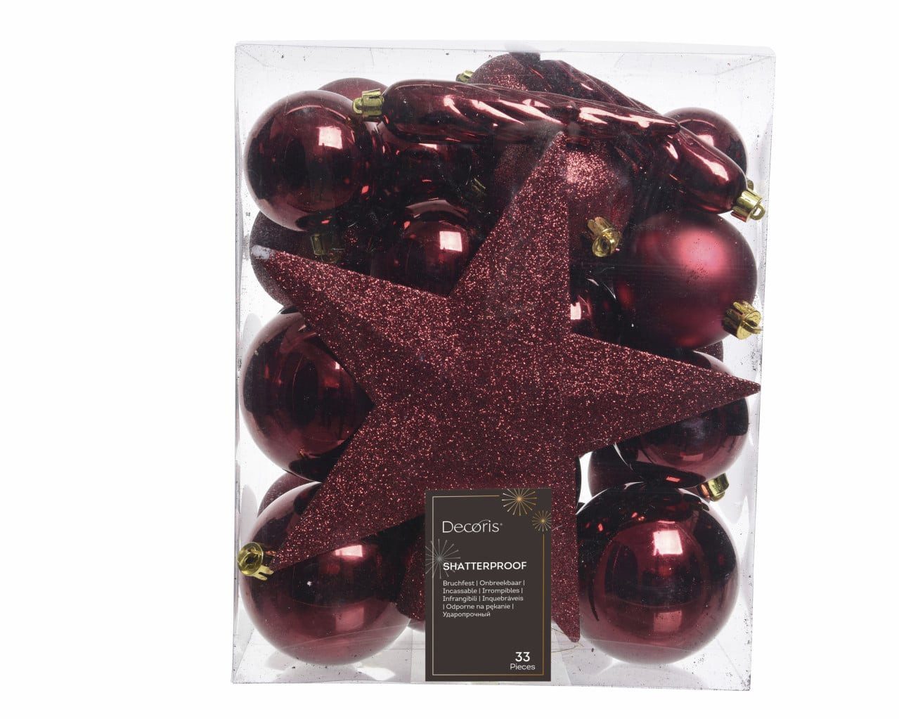 Kaemingk Christbaumschmuck Decoris Weihnachtskugeln-Set aus Kunststoff Ø 8 cm