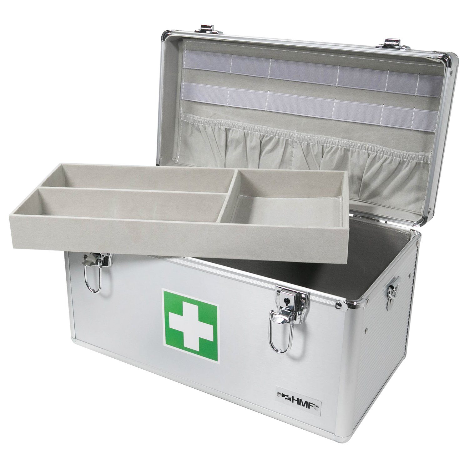 Erste-Hilfe Erstversorgung Koffer Arztkoffer für erkennbarer 40x22,5x20,5 cm HMF mit Tragegriff, Apothekerschrank Medizinkoffer,