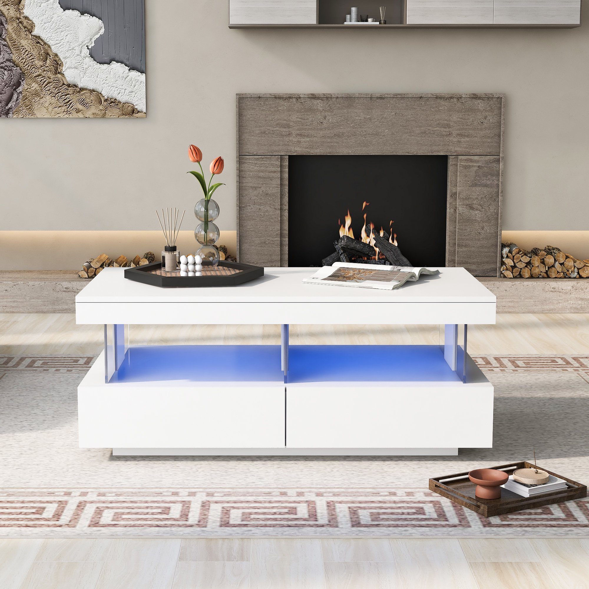 OKWISH Couchtisch Sofatisch Teetisch Kaffeetisch Beistelltisch günstig online kaufen