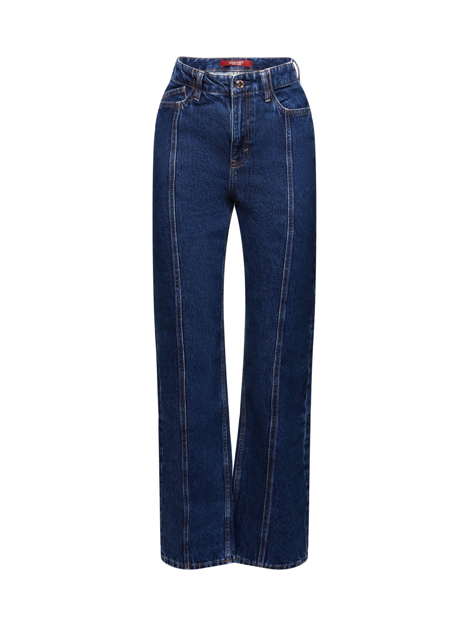 Esprit Bequeme Jeans Jeans mit gerader Passform und hohem Bund | Straight-Fit Jeans