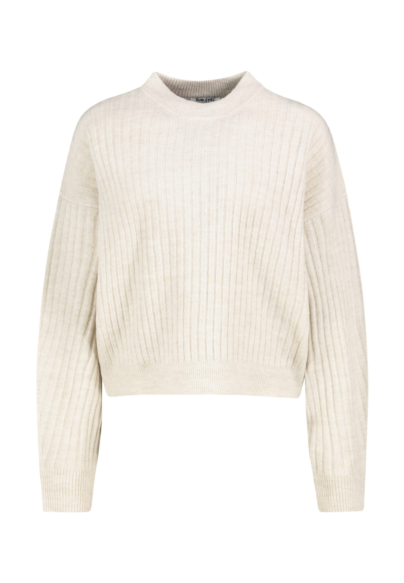 SUBLEVEL Strickpullover Damen Pullover Rundhalskragen Cropped günstig online kaufen