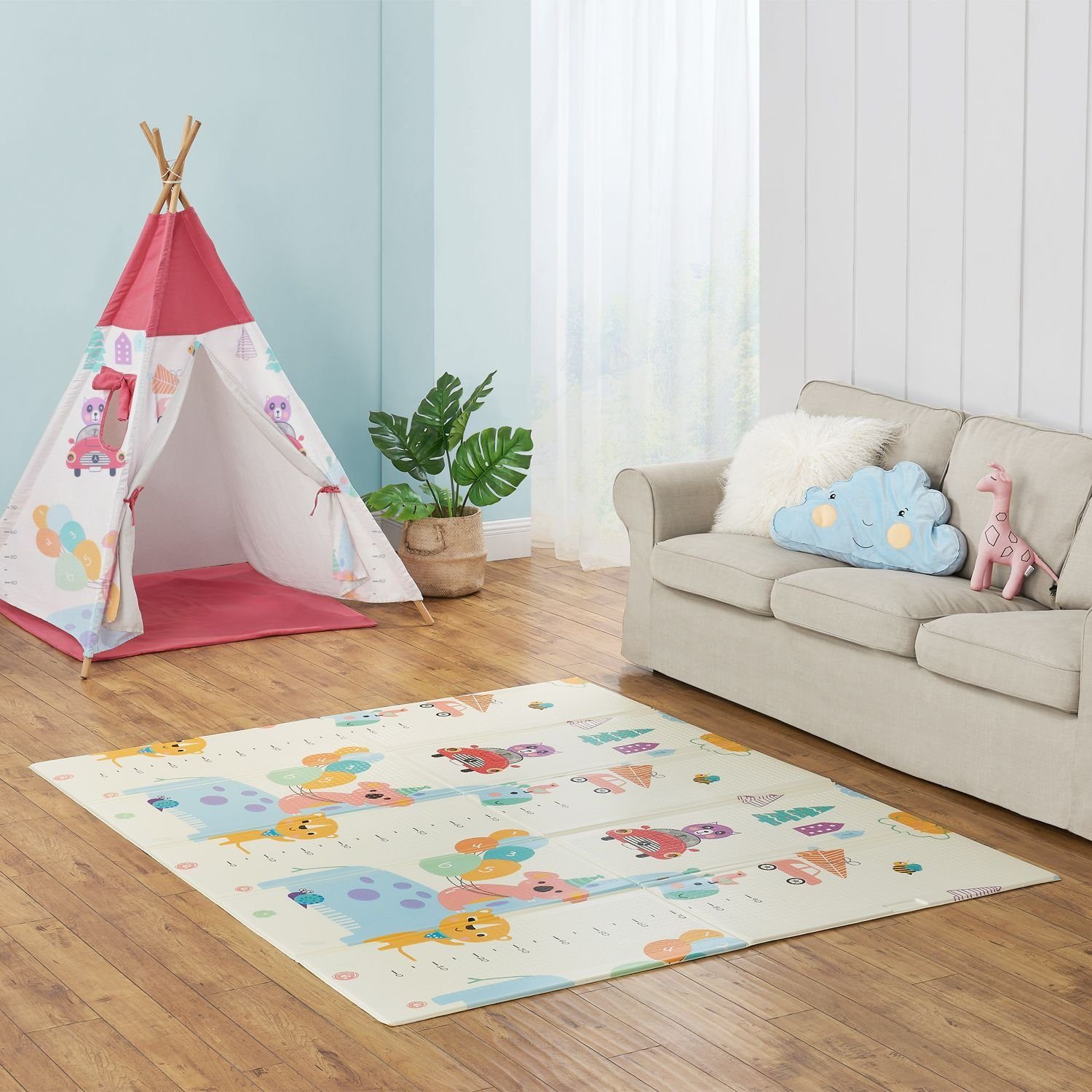 Juskys Puzzlematte Lina, (Koalas & Tierparty), 180x200 cm, doppelseitiges M günstig online kaufen