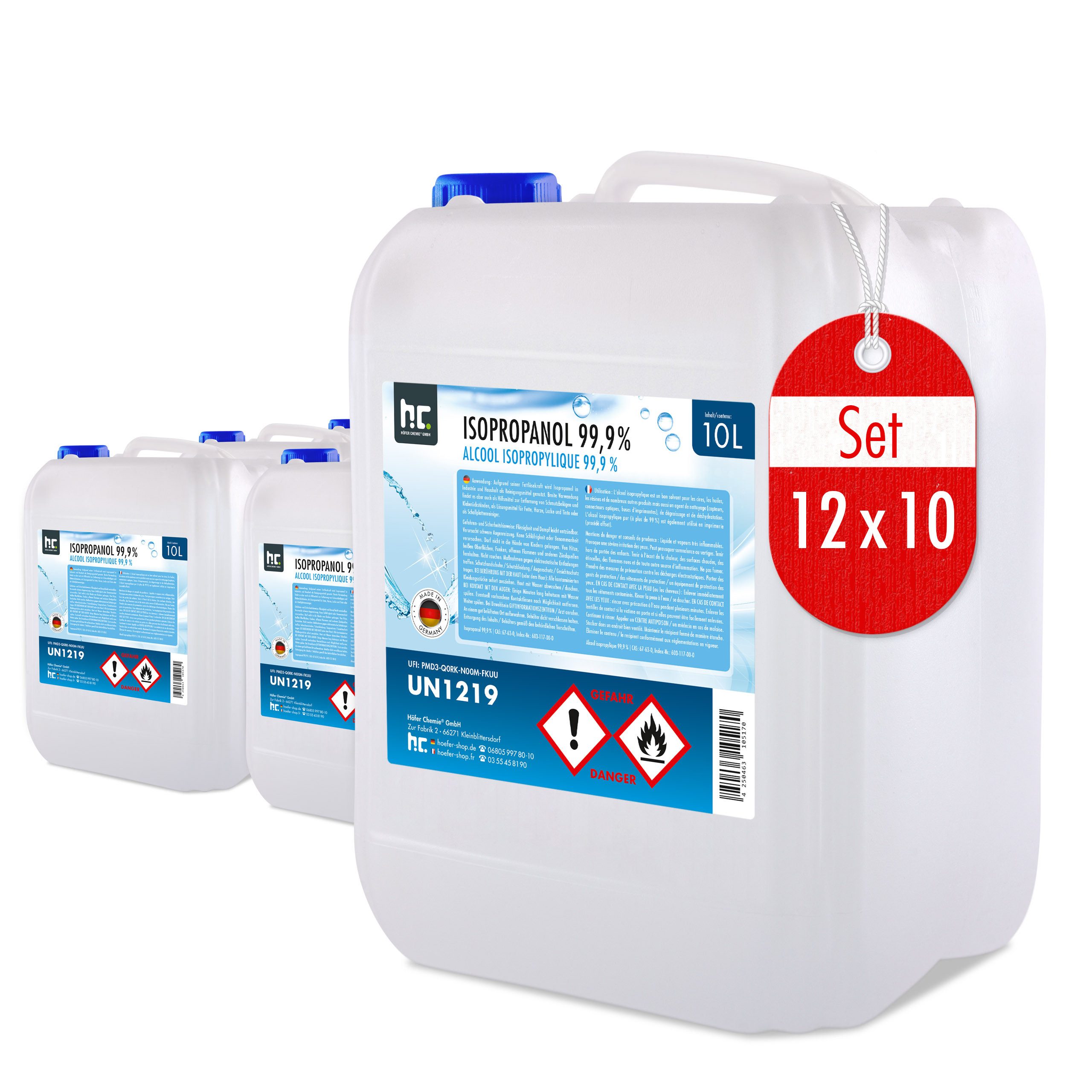 12x 10 L Isopropanol 99,9% Grundreiniger