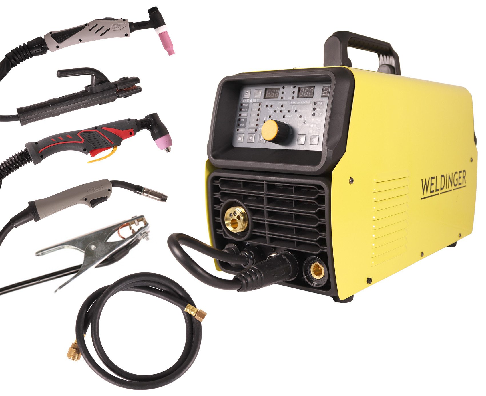 Inverterschweißgerät WELDINGER MWPE 200 HF Combi Schweißinverter MIG/MAG DC WIG HF