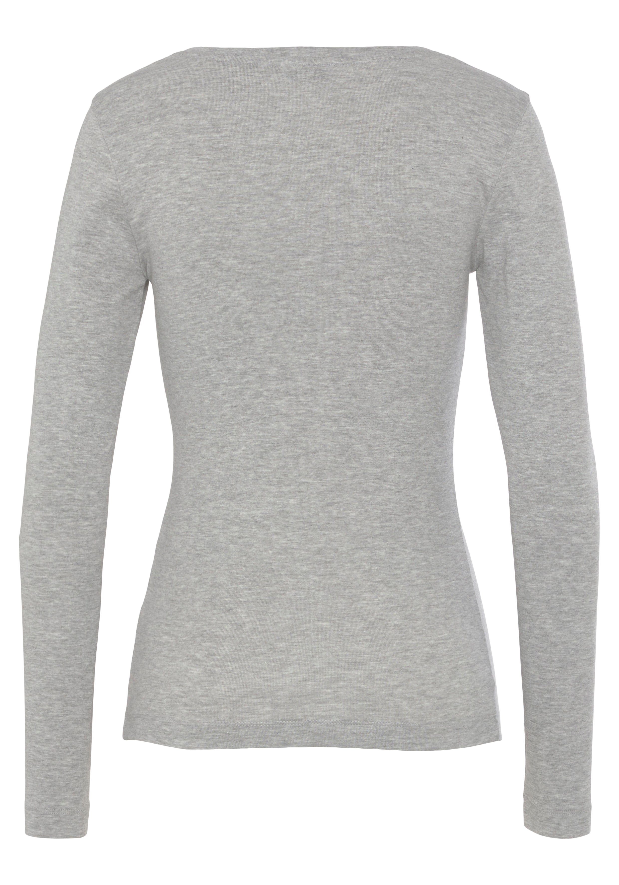 Flashlights Longsleeve (2er- Pack) Langarm, sehr figurbetonter Schnitt, Feinrippstoff, Basic-Stil