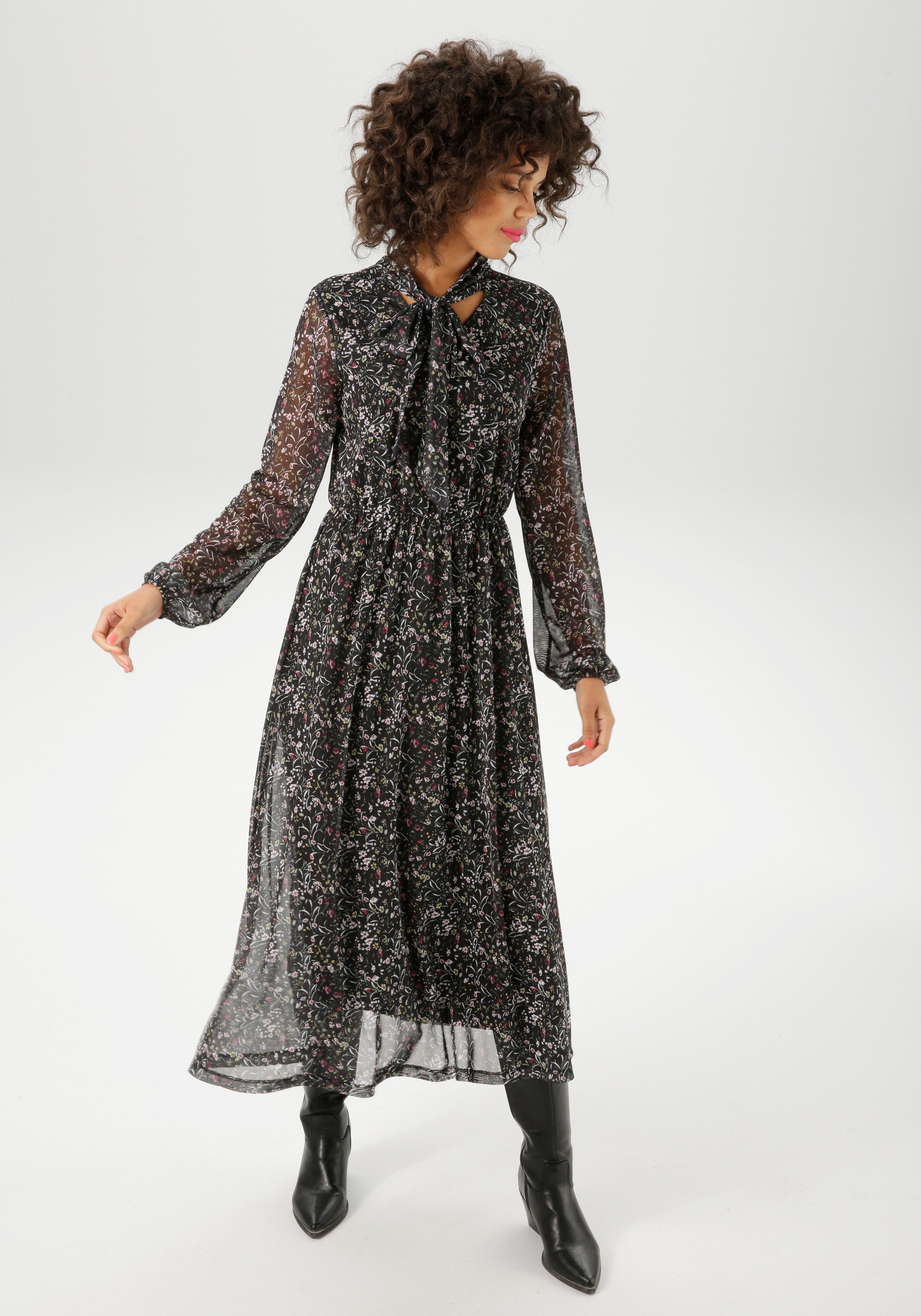 Aniston CASUAL Blusenkleid mit farbenfrohen Blümchen bedruckt günstig online kaufen