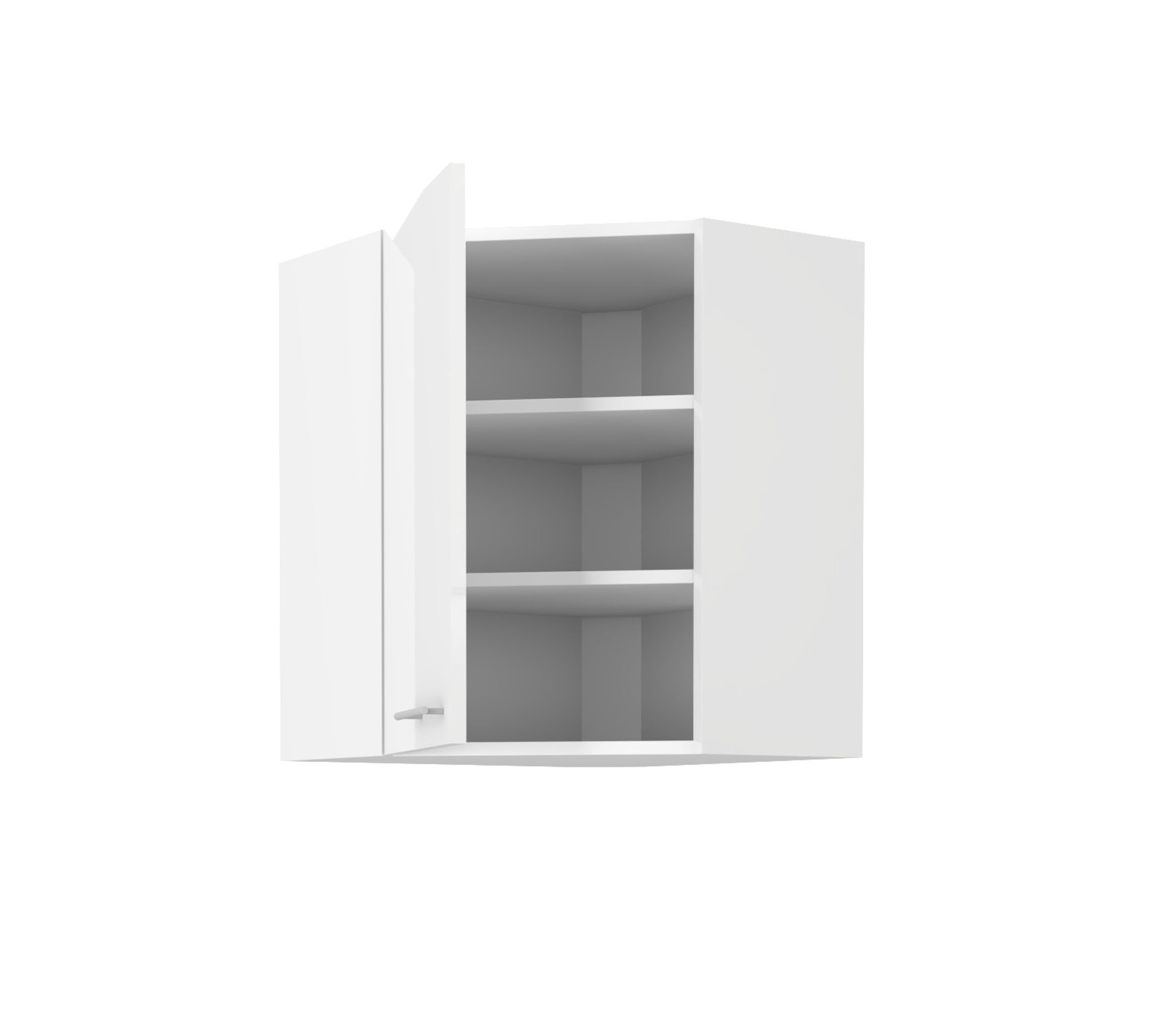 Küchenblock Eckhängeschrank 58x58 Küchenzeile + Weiß Küchen-Preisbombe Küche Lara Hochglanz Weiß matt