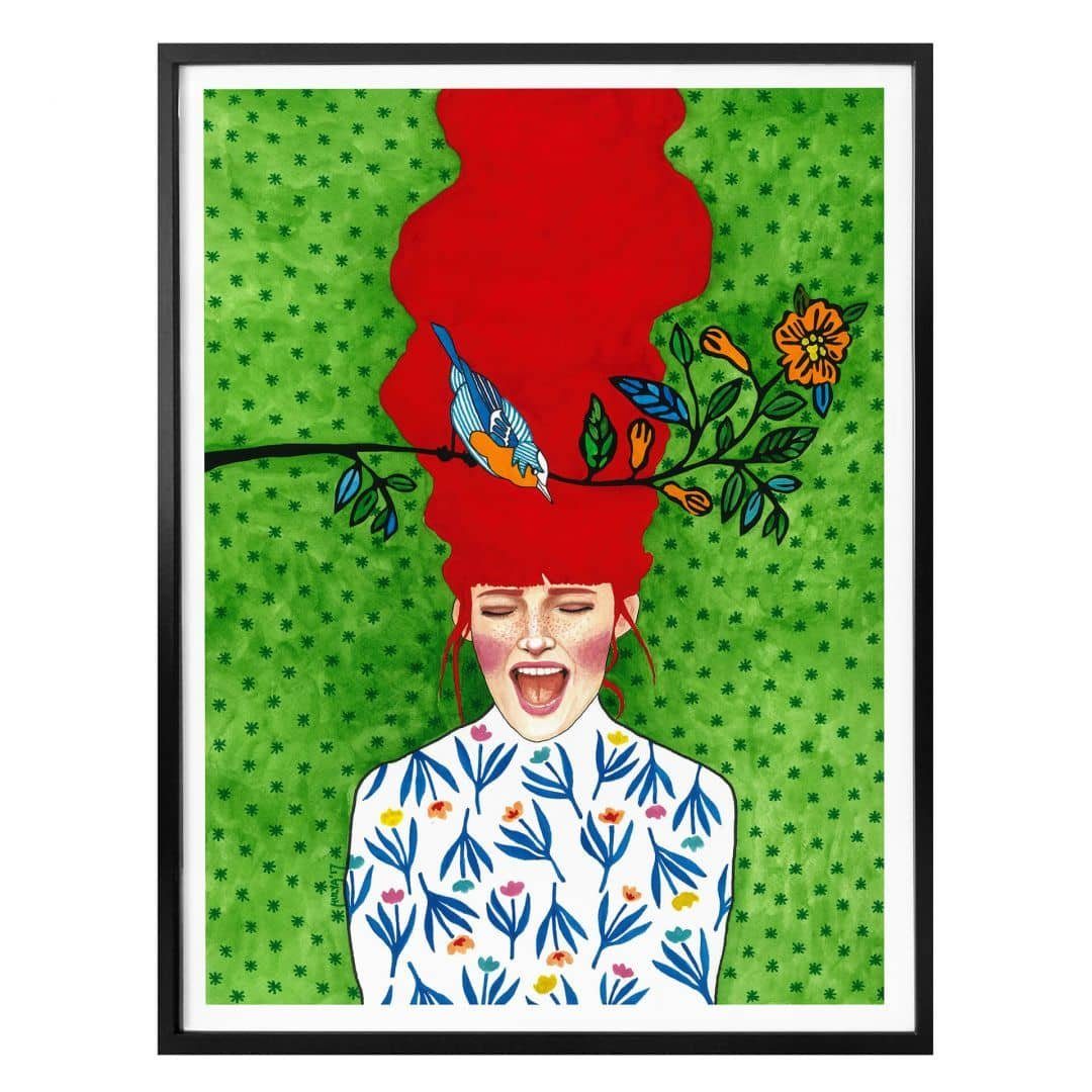 K&L Wall Art Poster Poster Hülya kraftvolles Gemälde Affirmationen Frühlingsmoment, Wohnzimmer Wandbild modern