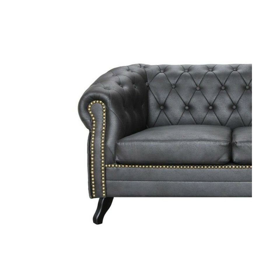 Sofagarnitur Couch Made JVmoebel Sofa 3+2 in Polster Schwarze Neu, Europe Chesterfield Sofa