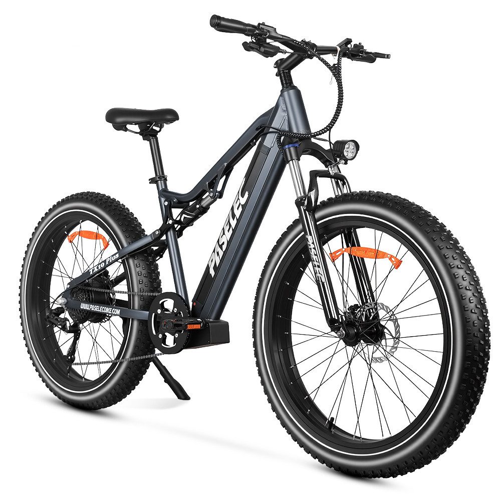 Vankel E-Bike Mountainbike TX19 PlusE-Fahrrad Damen u. Herren 921WH Pedelec, 48V 19,2AH 100 km, Kettenschaltung, Heckmotor, 921,6 Wh, (Beleuchtungsset mit Batterieladegerät, Batterieschlüssel, Werkzeug), 26" Fatbike 9-Gang & 48V Akku für Offroad Shimano B