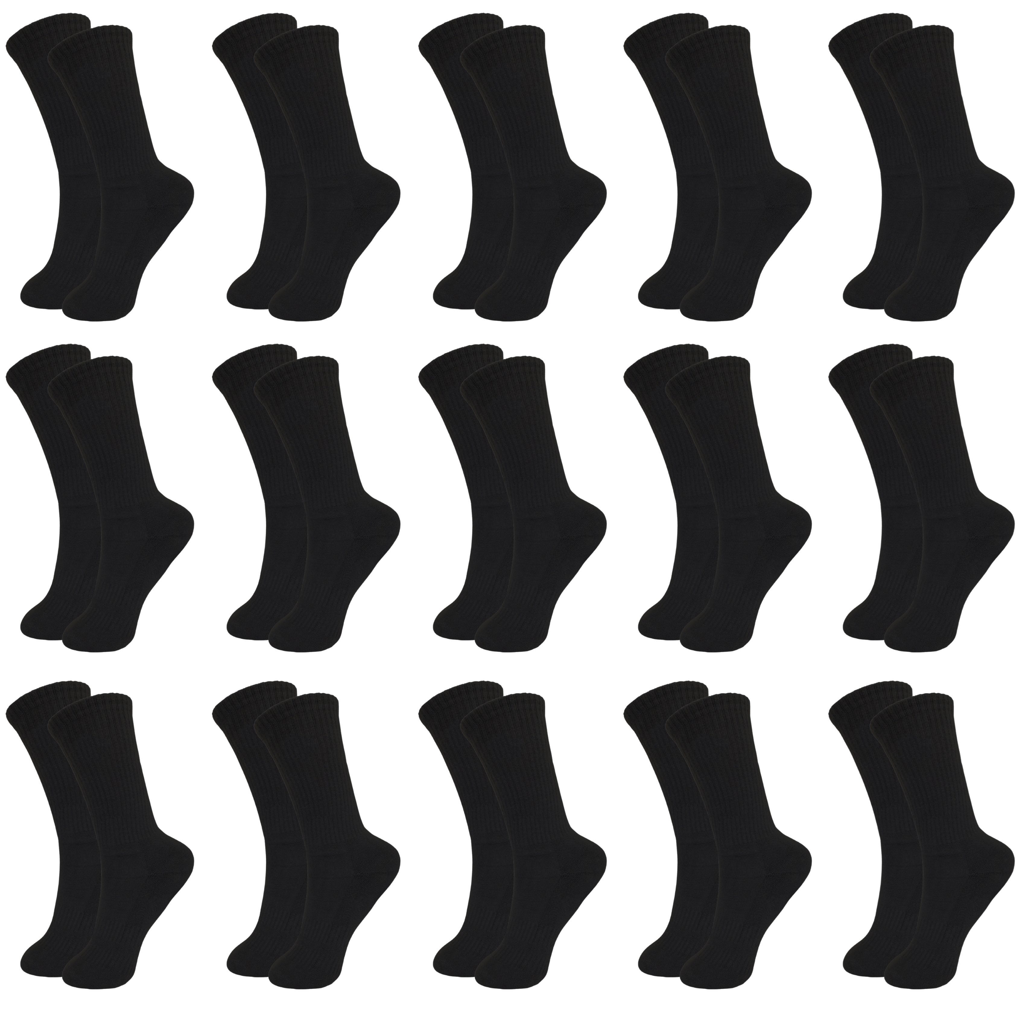 Tennissocken Freizeit-Socken Baumwolle Lange 5-15er aus Pack) Socken drückende SO.I Sport Herren Naht, 15x Funktion Atmungsaktive & Schwarz-15x (ohne Für Damen Schwarz