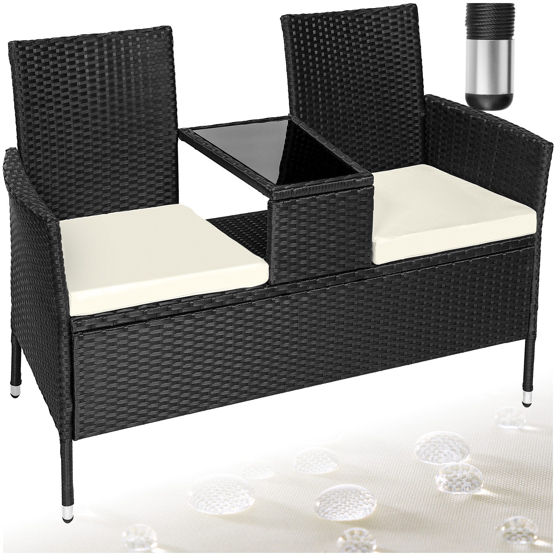 tectake Rattanstuhl Rattan Gartensitzbank (Set, 1 günstig online kaufen