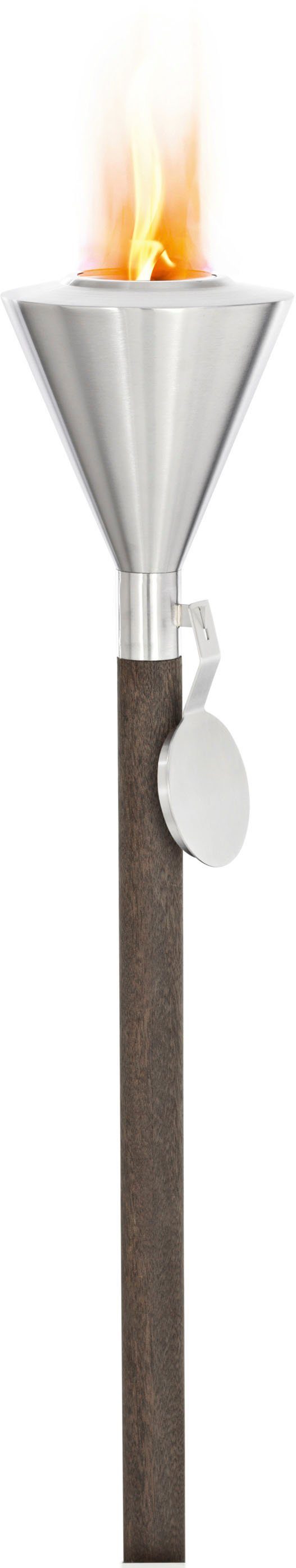 blomus Gartenfackel ORCHOS, ohne Leuchtmittel, Edelstahl matt / Holz