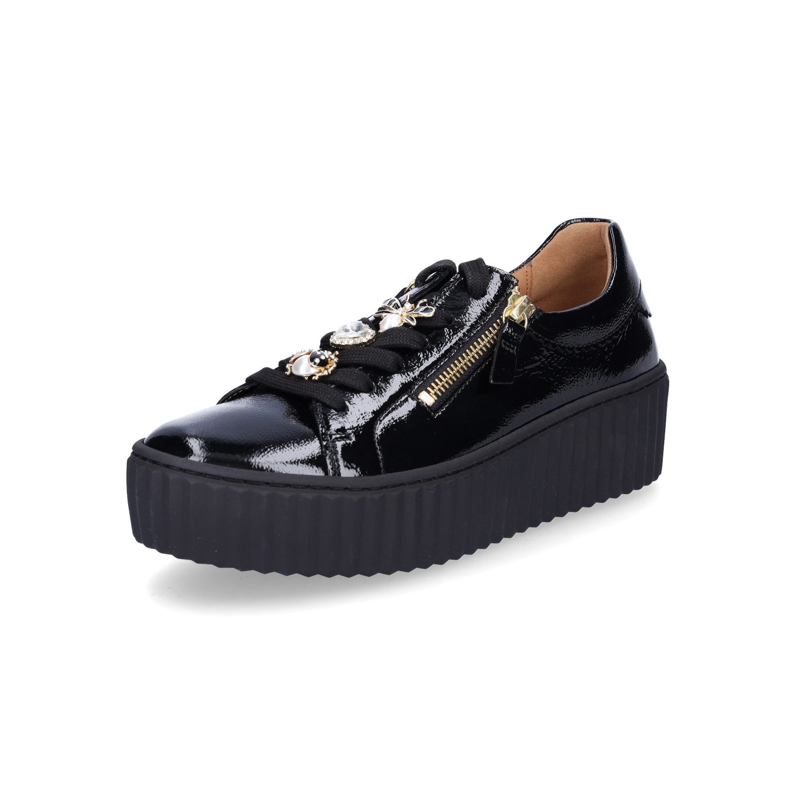 Gabor Damen Sneaker schwarz Lack Sneaker