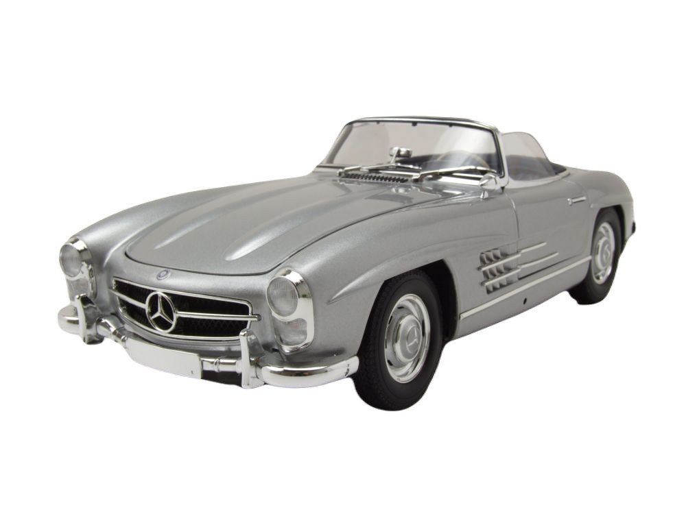 Minichamps Modellauto Mercedes 300 SL Roadster 1957 silber, Maßstab 1:18