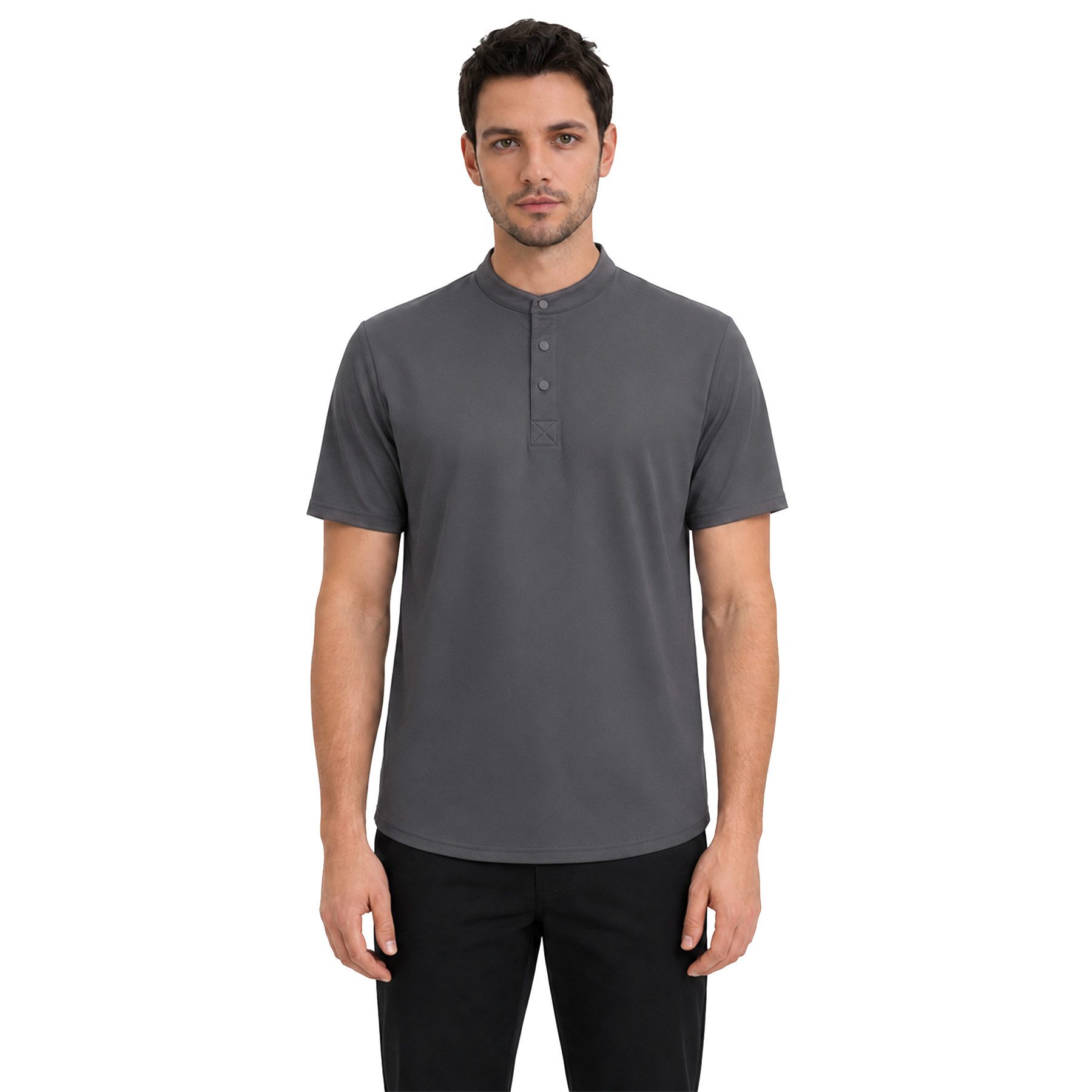 Allthemen Poloshirt Herren Kurzarm Poloshirt mit Henleykragen und Knopfleiste Regular Fit – Bild 4 von 5