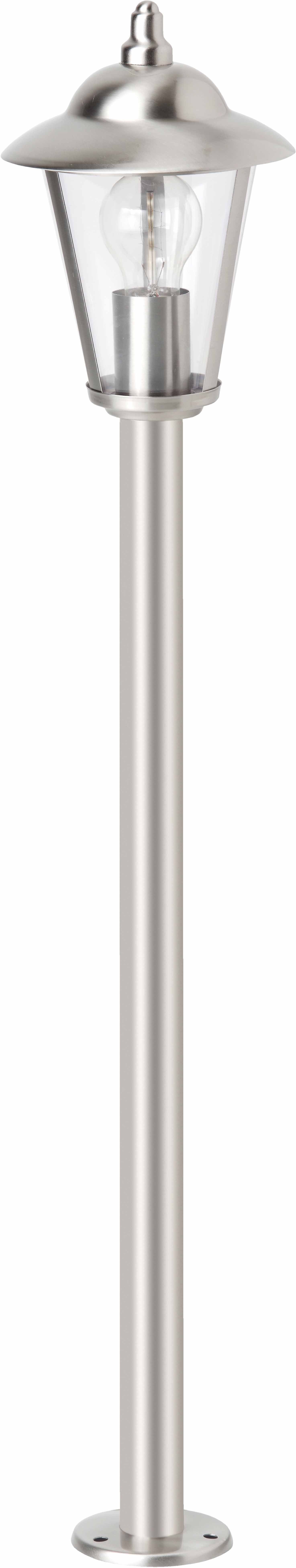 Brilliant Außen-Stehlampe NEIL, ohne Leuchtmittel, E27, 90 Ø IP44, 17 Metall/Kunststoff, cm Höhe, edelstahl cm