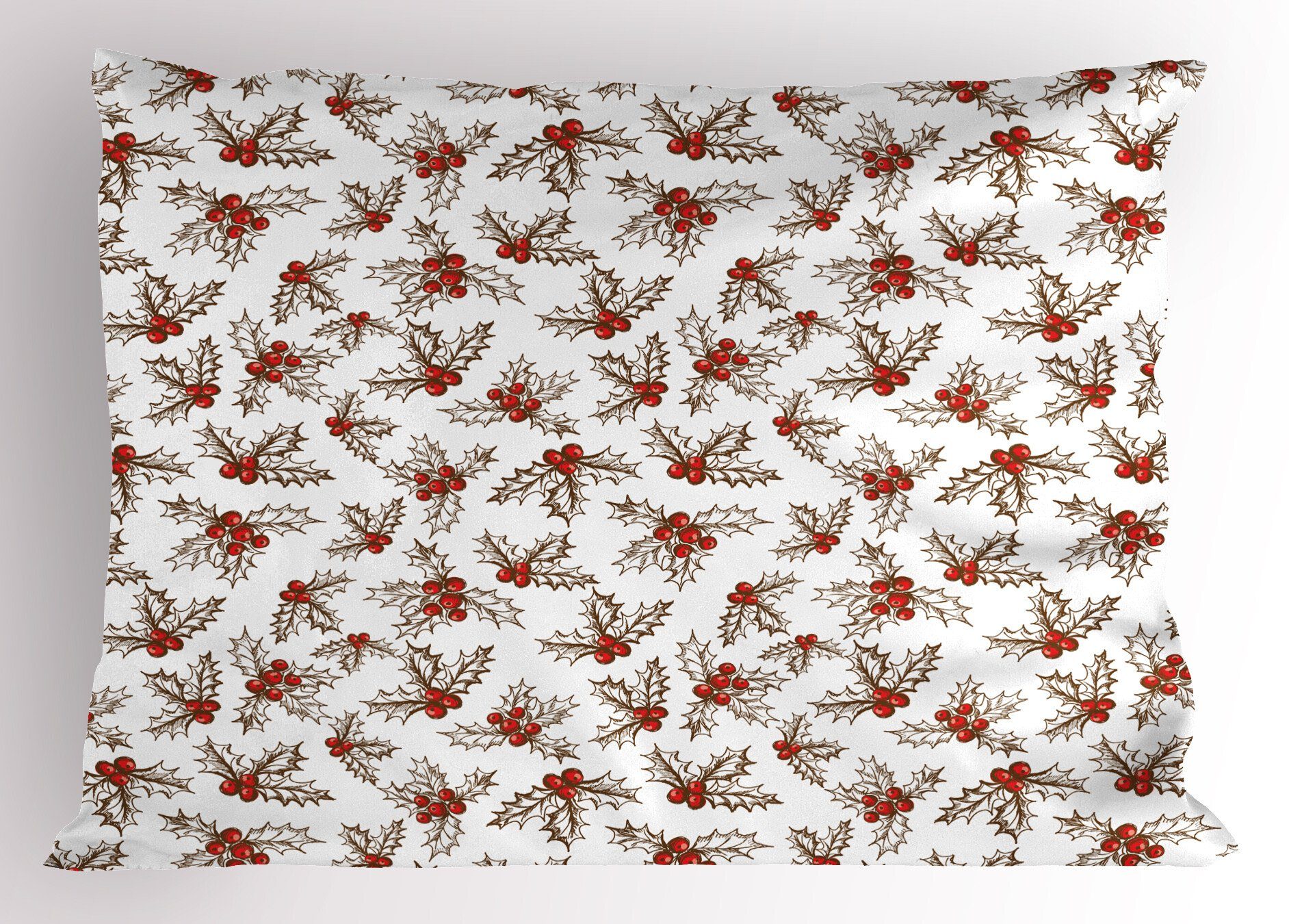 Kissenbezüge Dekorativer Standard King Size Gedruckter Kissenbezug, Abakuhaus (1 Stück), Weihnachten Holly Beeren Blätter