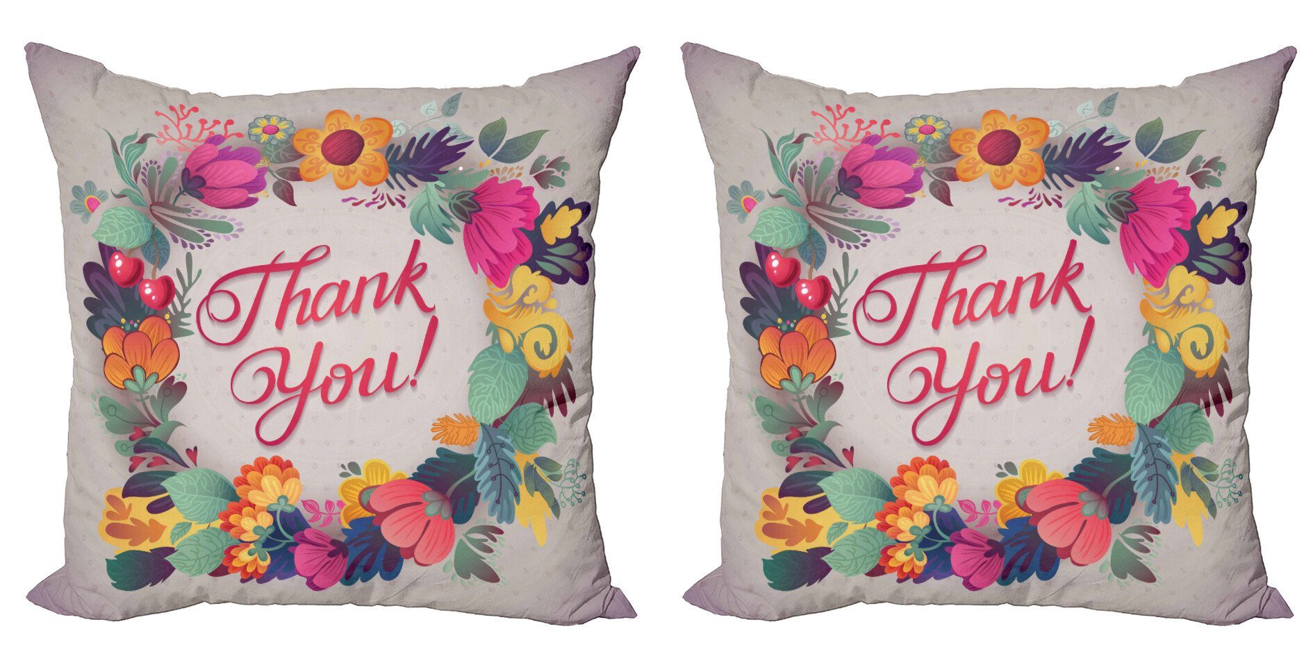 Kissenbezüge Modern Accent Doppelseitiger Digitaldruck, Abakuhaus (2 Stück), Blume Vielen Dank, dass Sie Wörter Ceramic