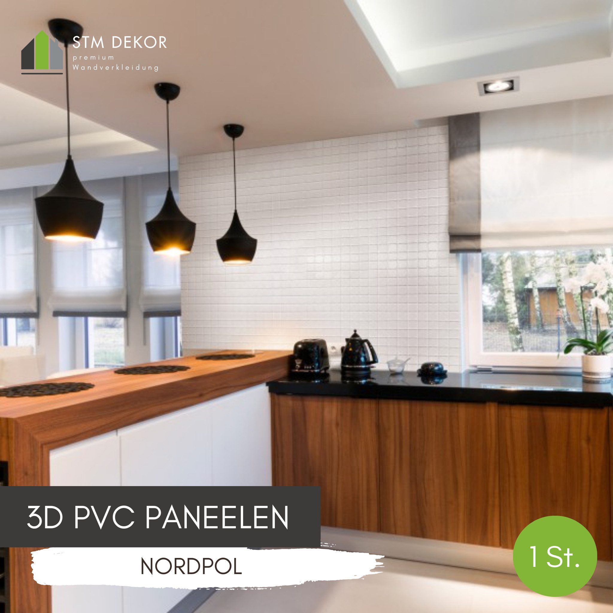 STM Company 3D Wandpaneel 3D-Wandpaneele PVC, Fliesen Optik, 1-20 Platten - 0.5-10 m², (1-tlg) Für Wohnzimmer, Küche & Bad, Einfache DIY-Montage