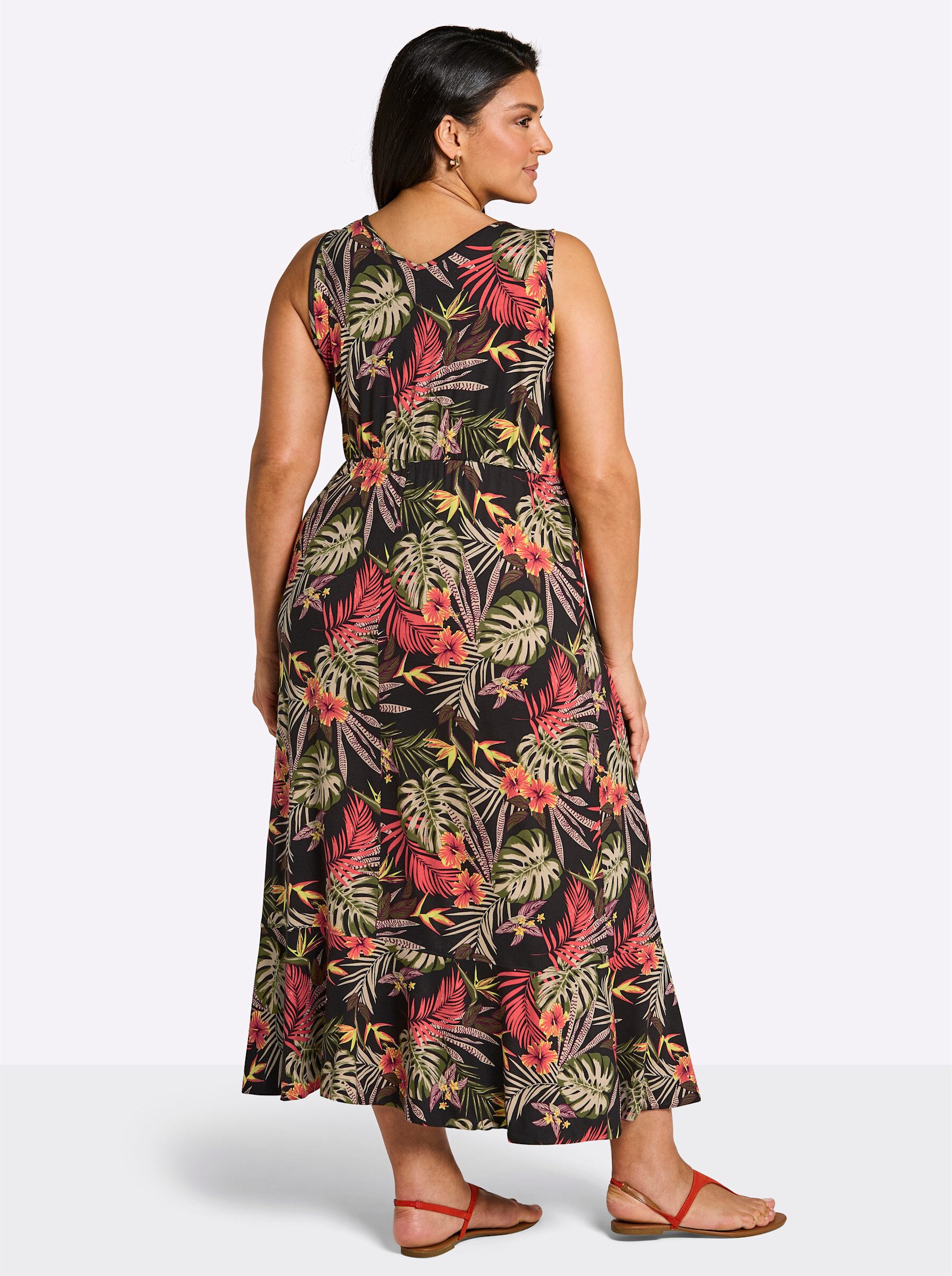 Sheego Strandkleid Jersey-Kleid Ärmellos