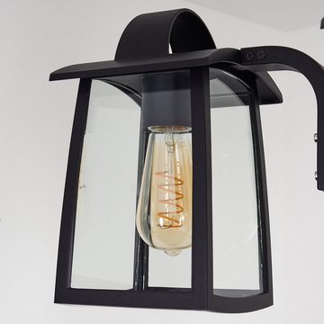 hofstein Außen-Stehlampe »Buoro« Außenwegeleuchte, Wegeleuchte aus Metall, Schwarz, klares Glas, ohne Leuchtmittel, Gartenlampe mit 3xE27, IP44