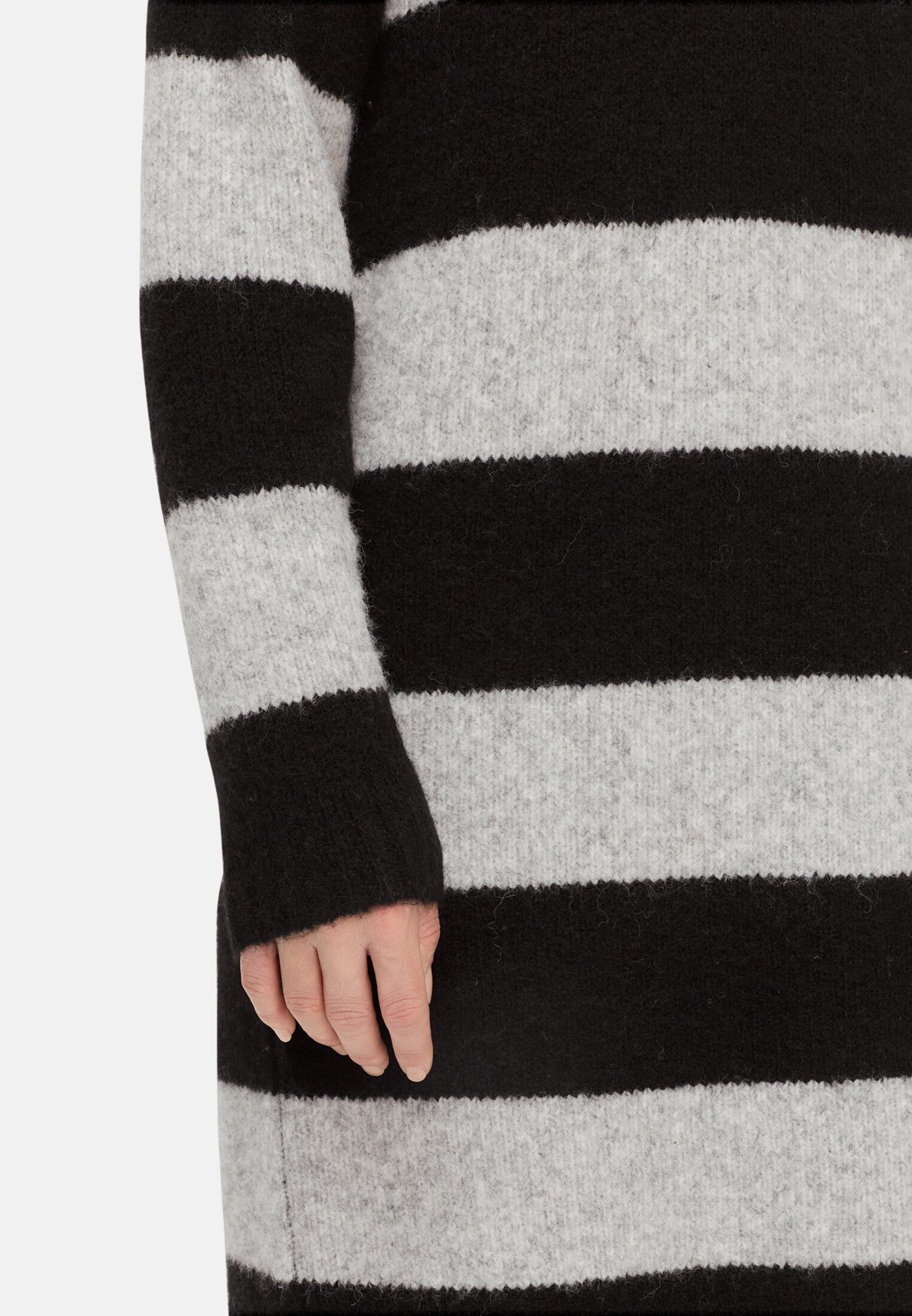 camel active Strickkleid aus recyceltem Material Langarm Rundhals