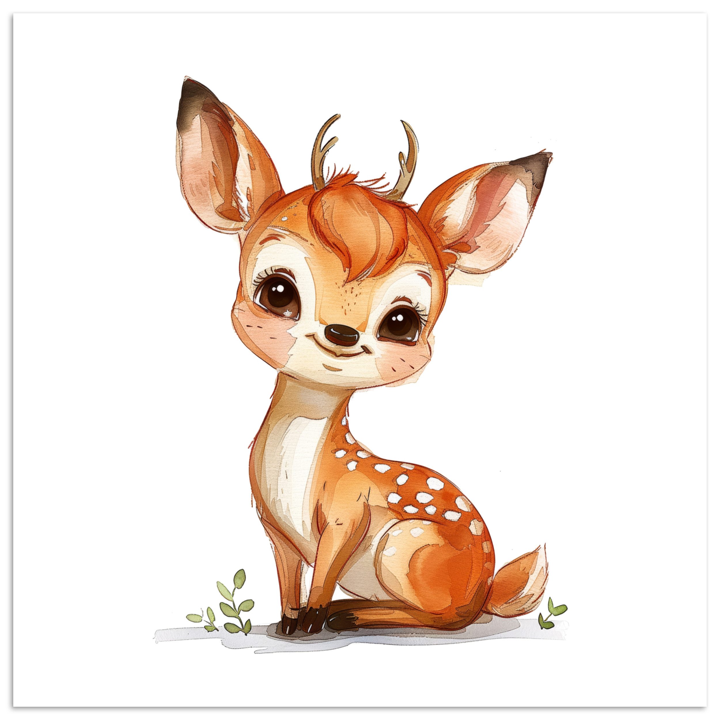 Poster Hirsche - Baby - Tiere